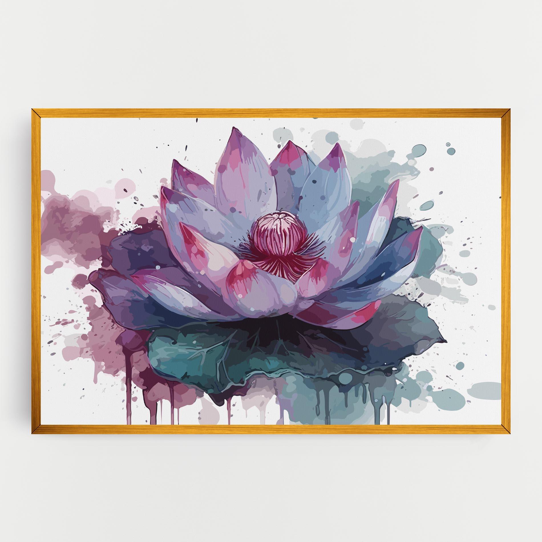 Leinwandbild Green Purple Lotus mockup 0