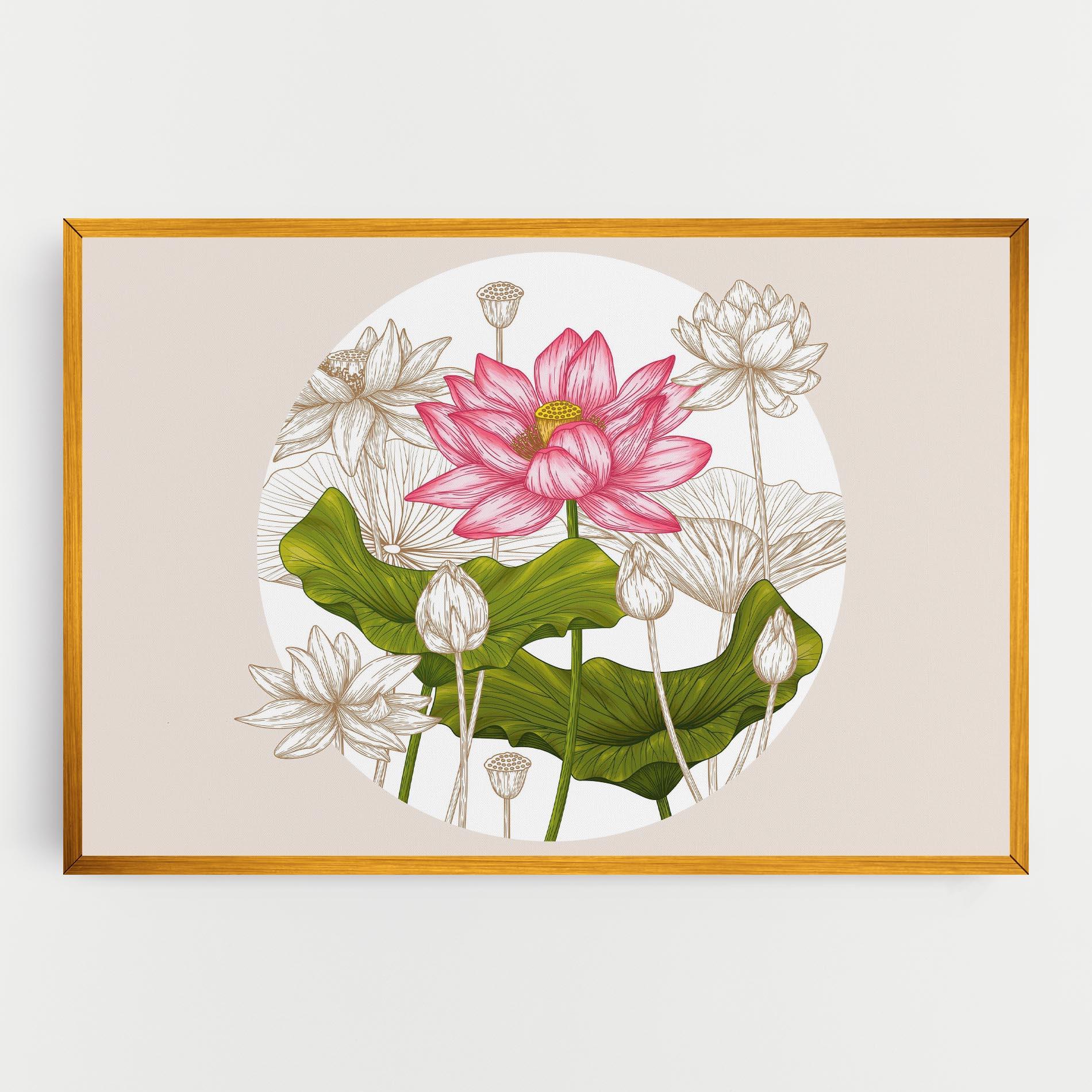 Leinwandbild Pretty Lotus Art mockup 0