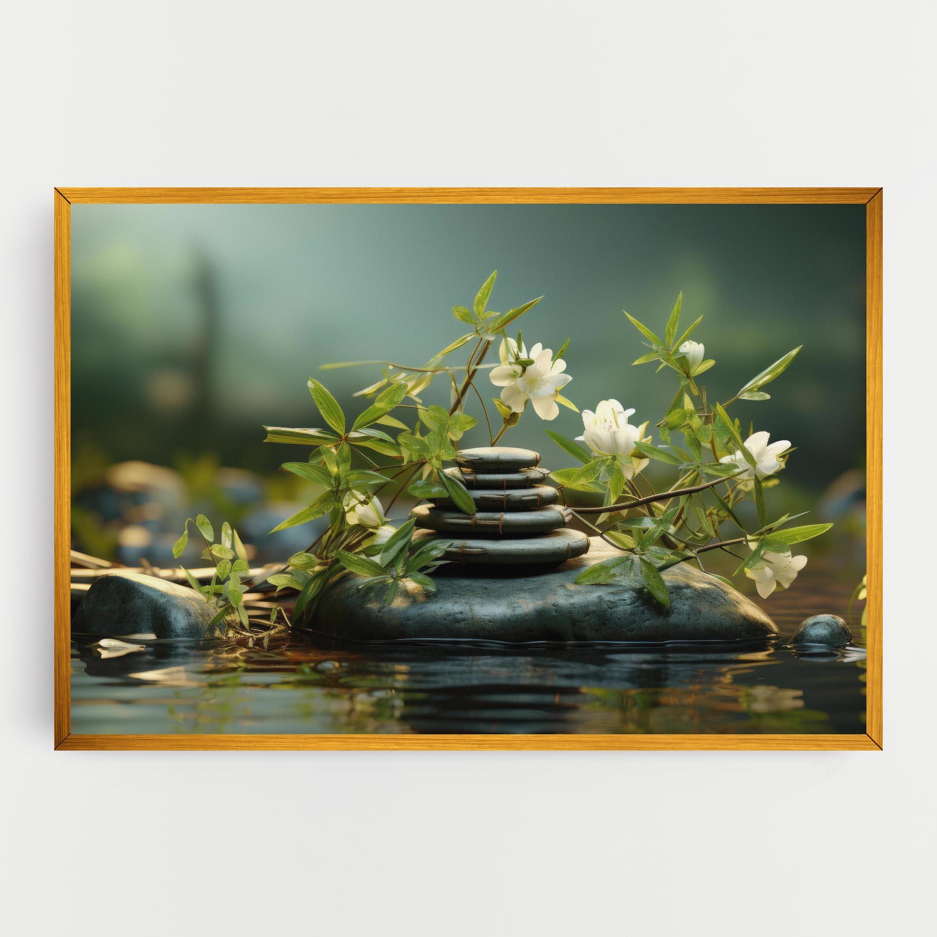 Leinwandbild Rock Garden Pond mockup 0