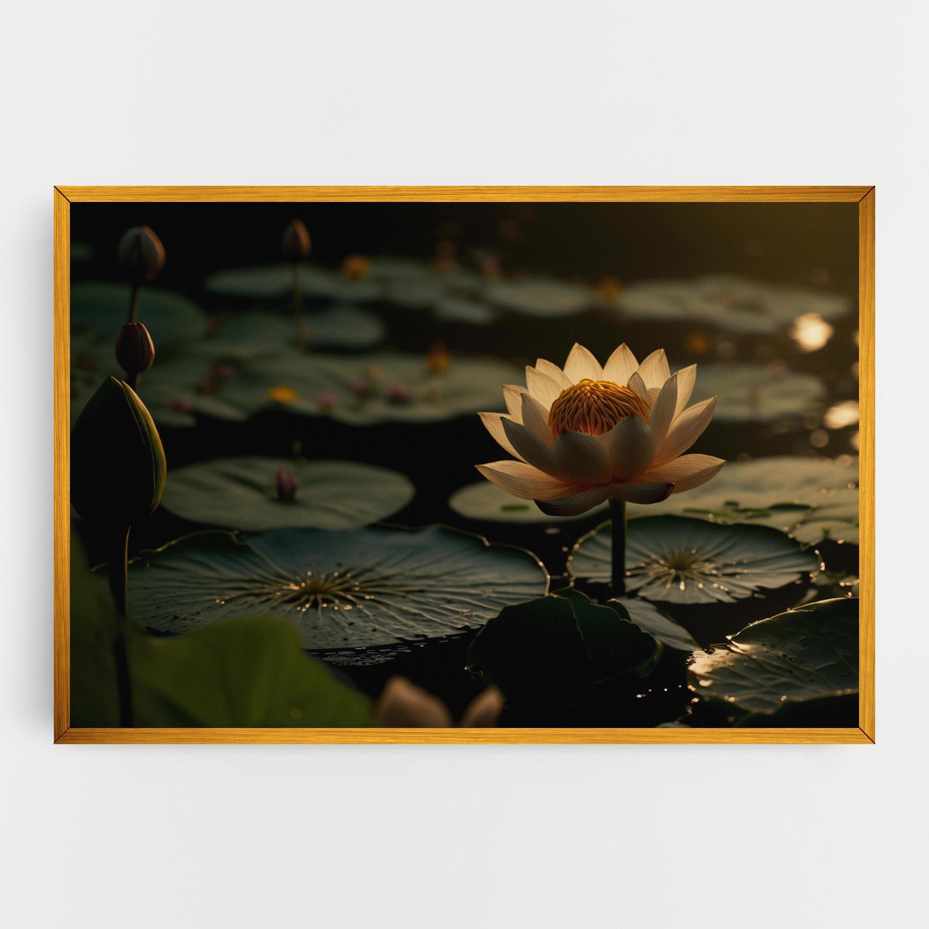 Leinwandbild Shot Beautiful Lotus mockup 0