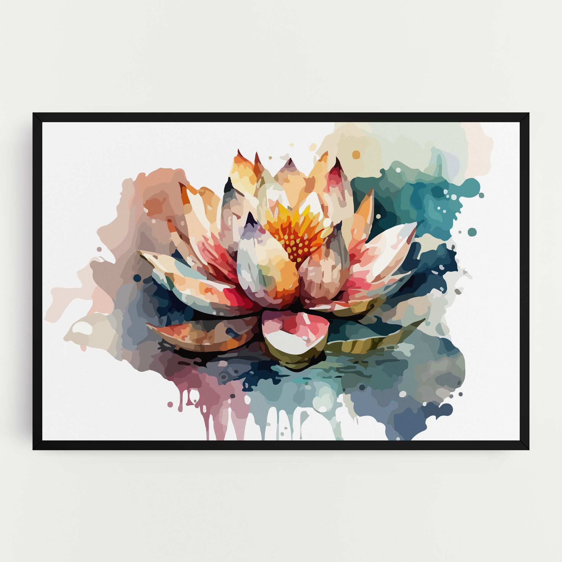 Colorful Lotus Art mockup 0