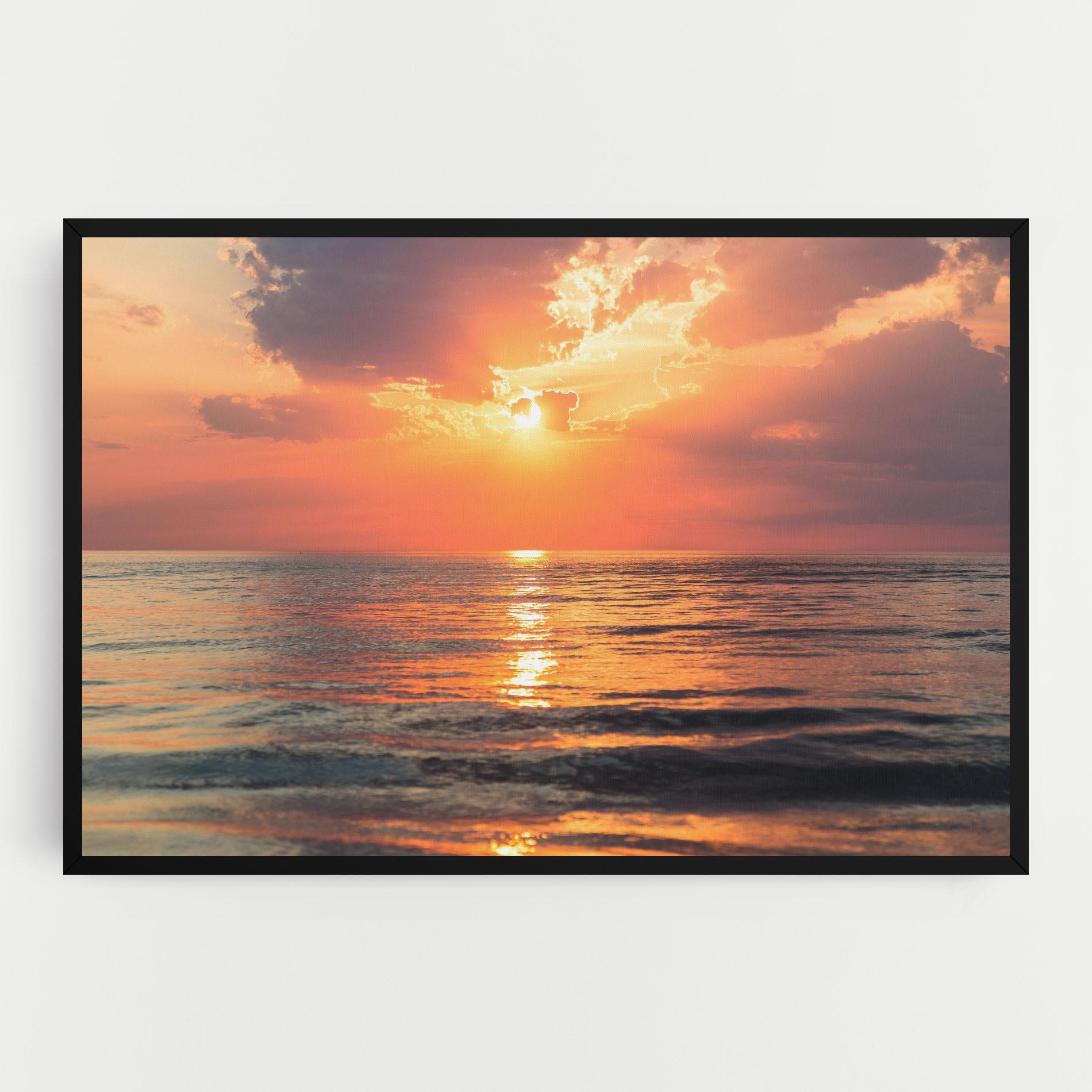 Leinwandbild Orange Sunrise Cloud mockup 0