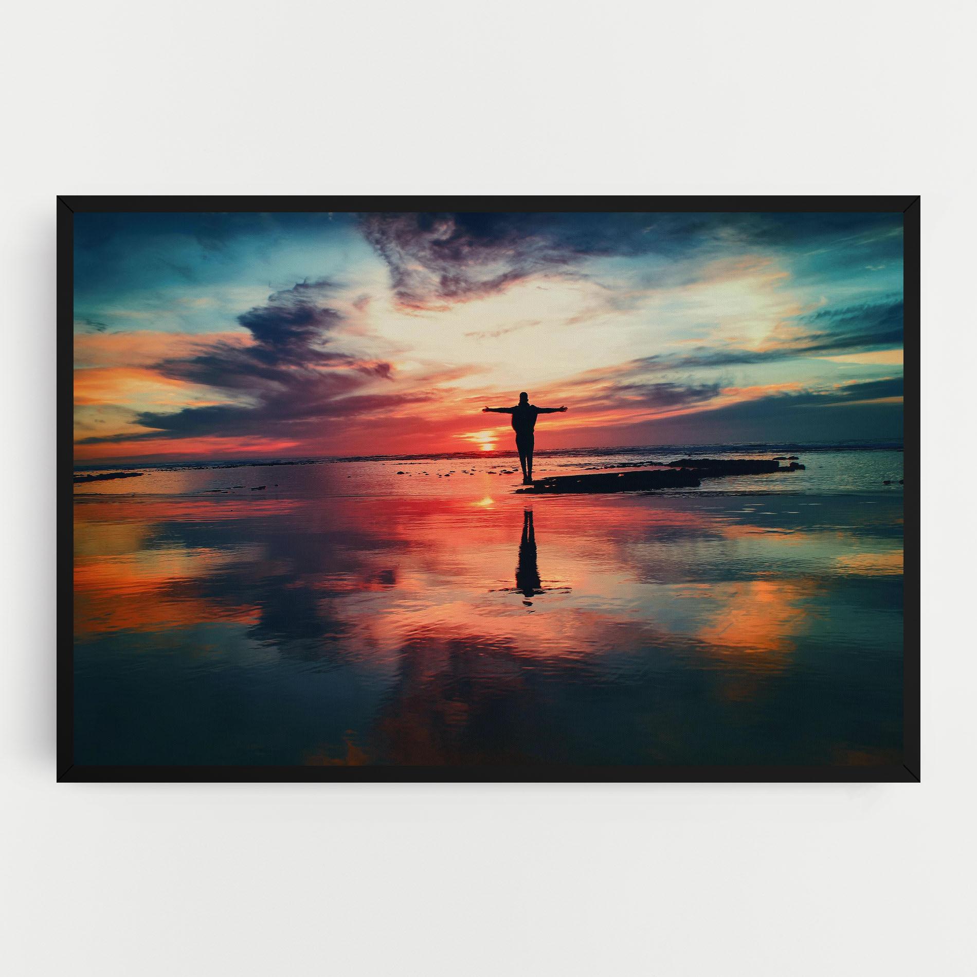 Leinwandbild Pink Purple Sky Man mockup 0