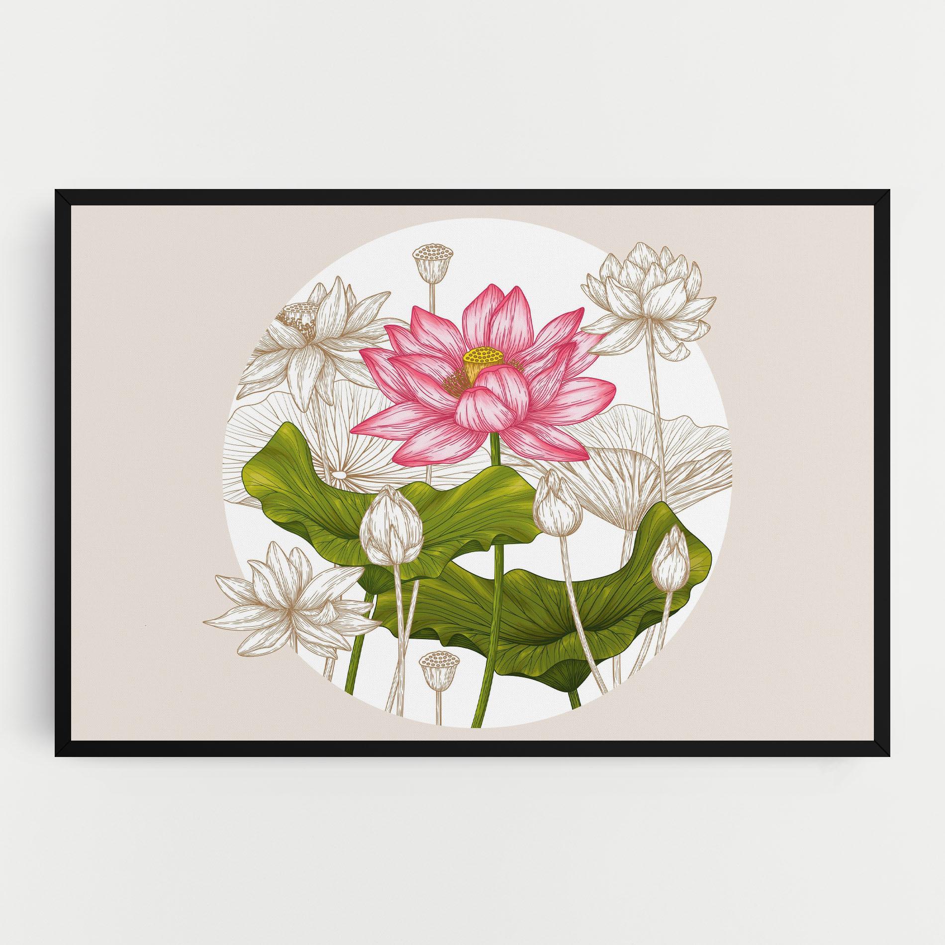 Leinwandbild Pretty Lotus Art mockup 0