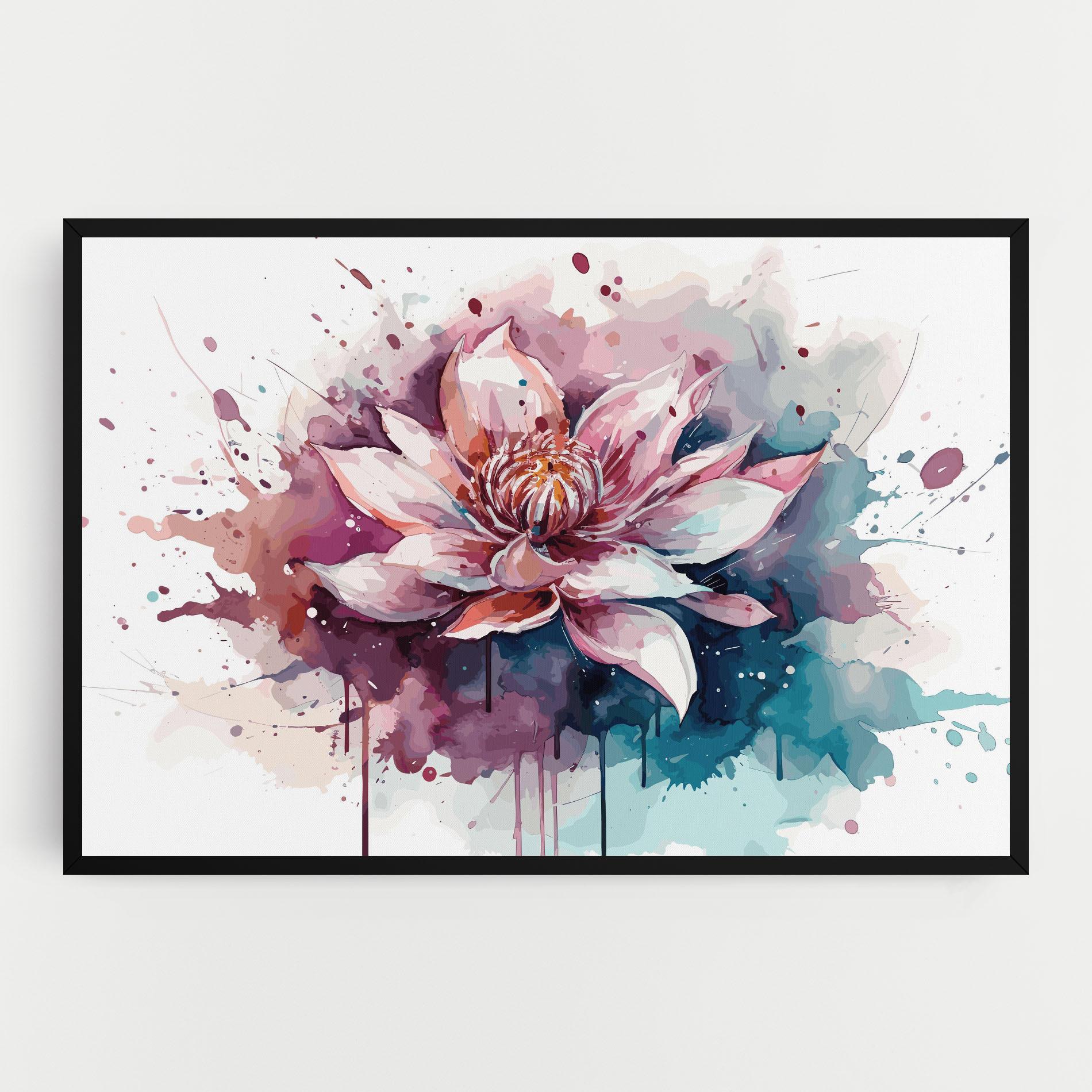 Leinwandbild Pretty Pink Lotus Art mockup 0