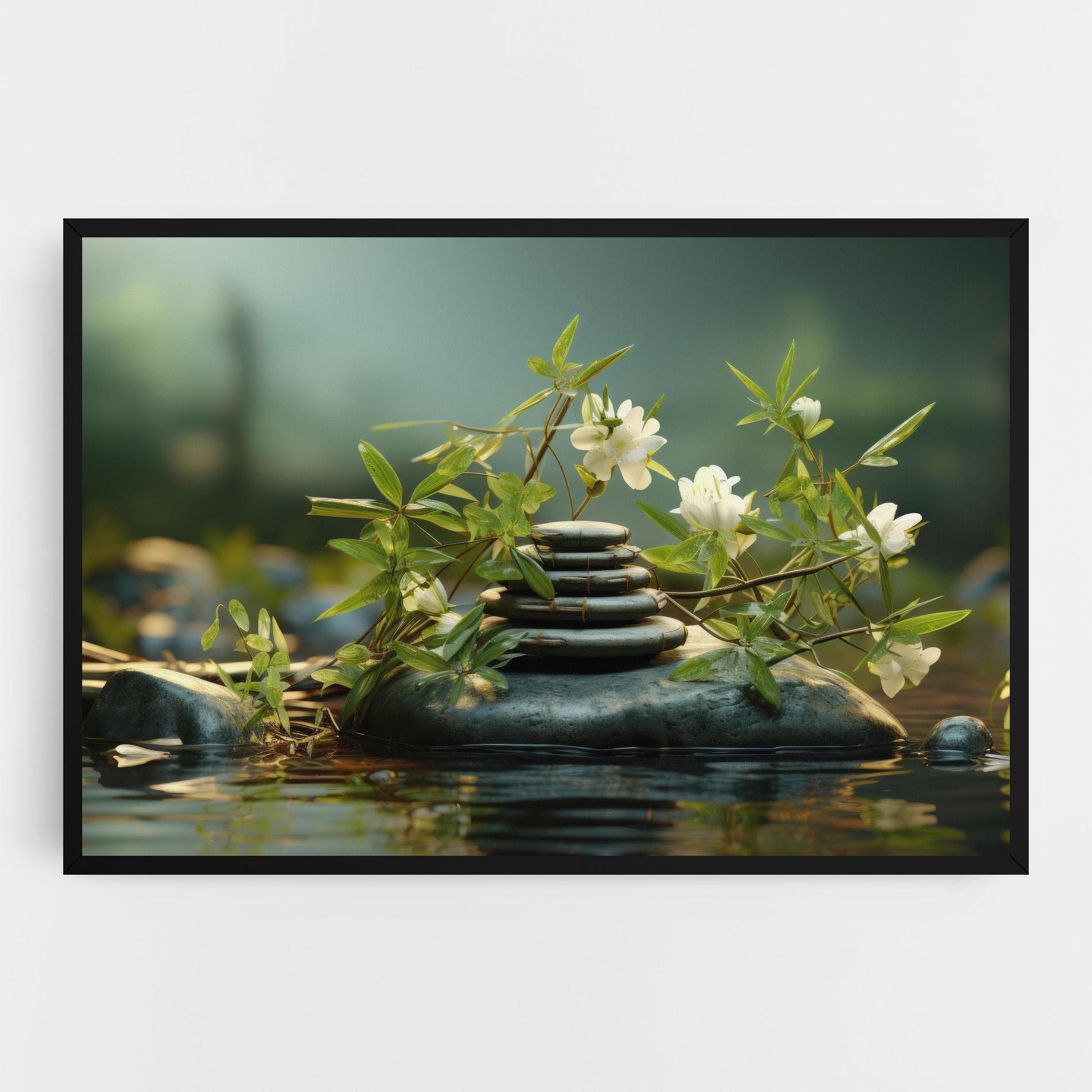 Leinwandbild Rock Garden Pond mockup 0