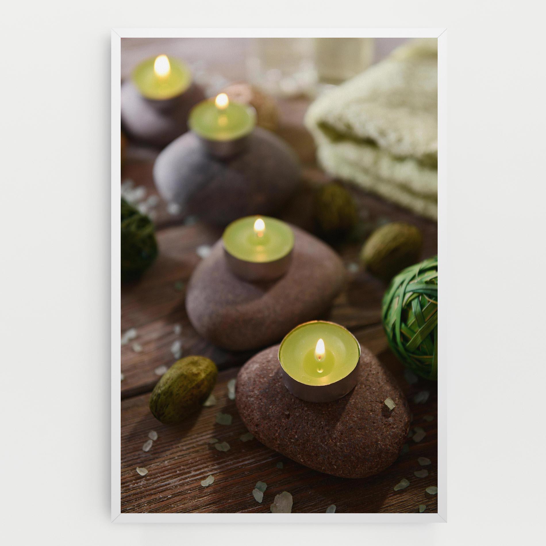 Leinwandbild Green Candles Spa mockup 0