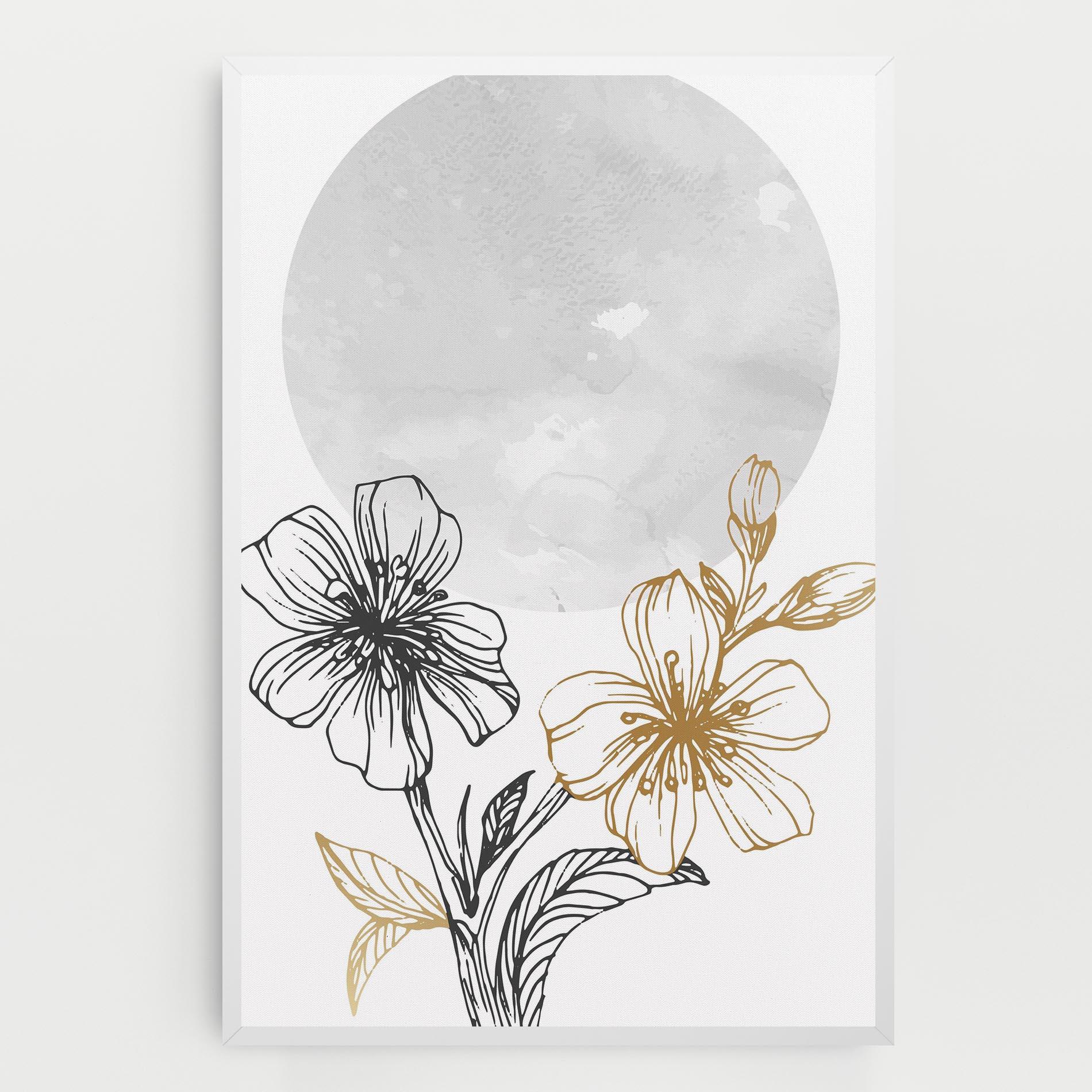 Leinwandbild Grey Moon Flowers mockup 0