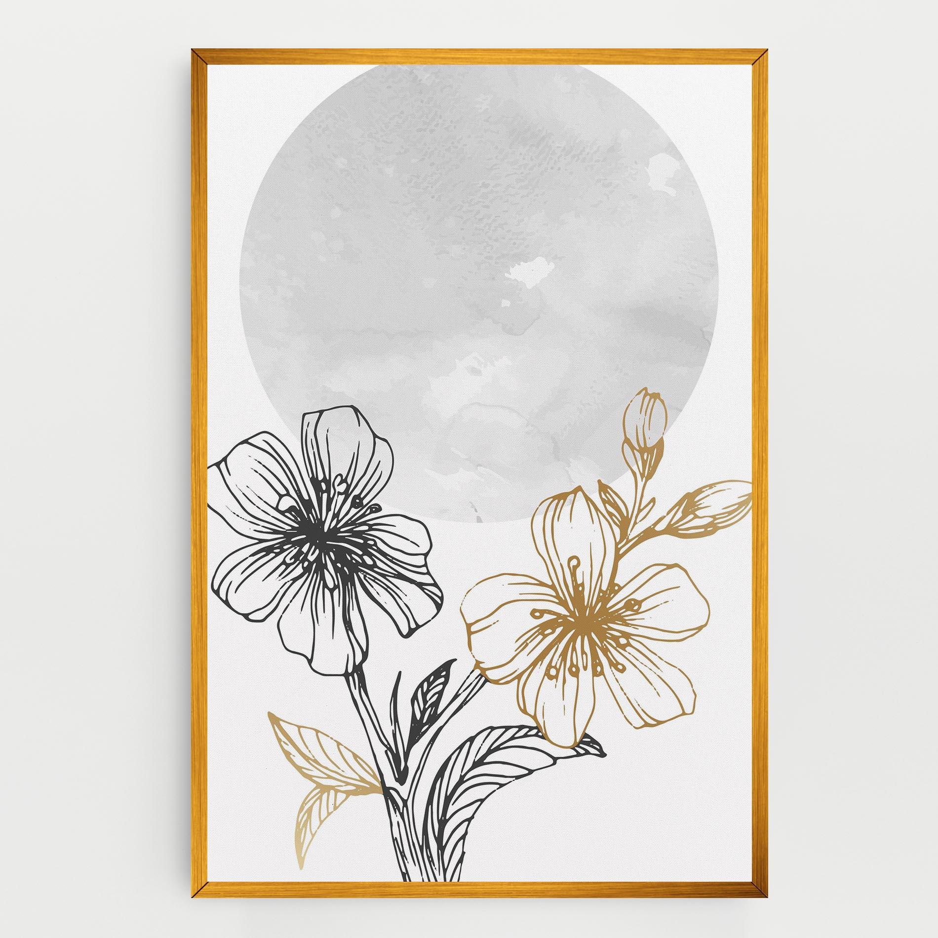 Leinwandbild Grey Moon Flowers mockup 0