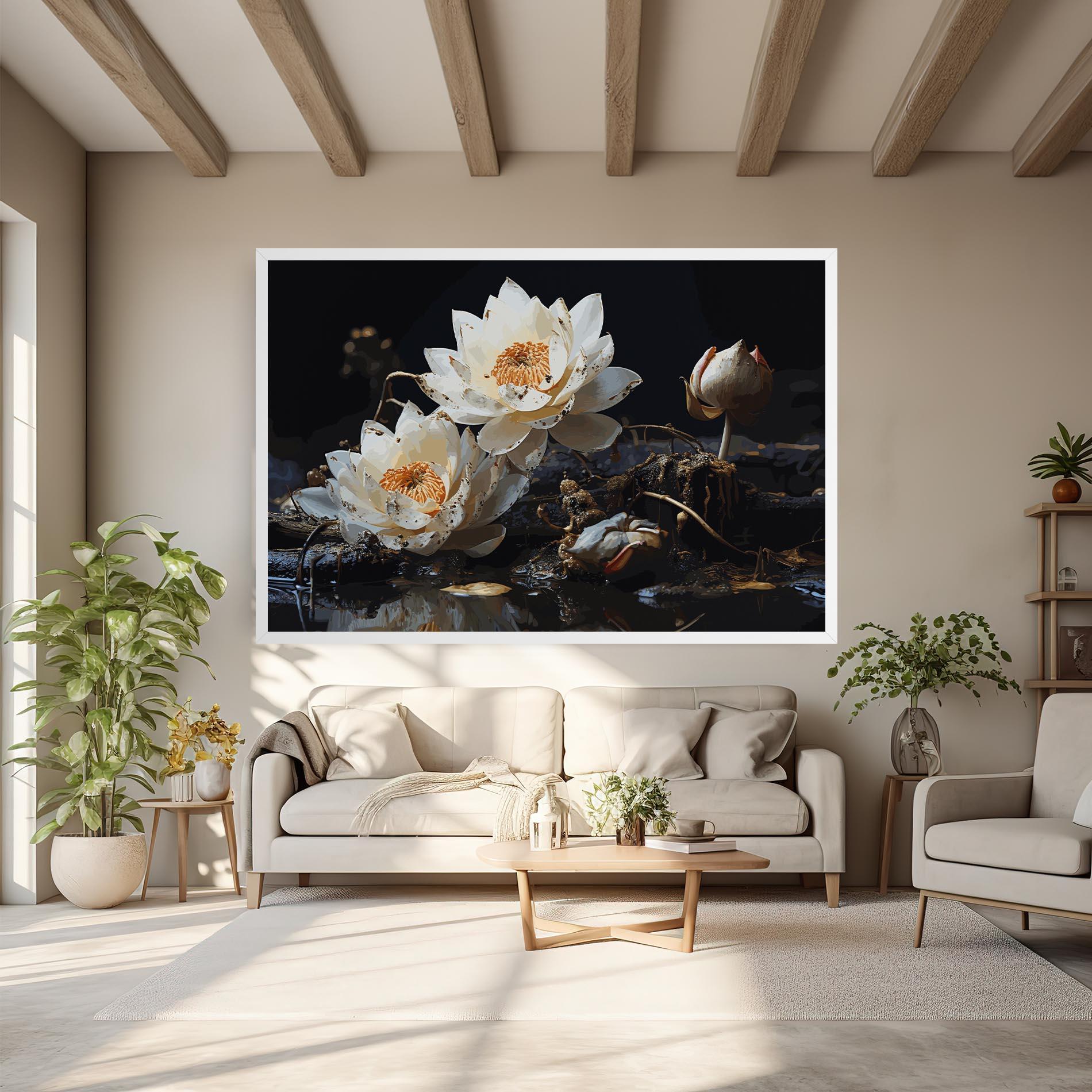 Leinwandbild Beautiful White Nature mockup 6