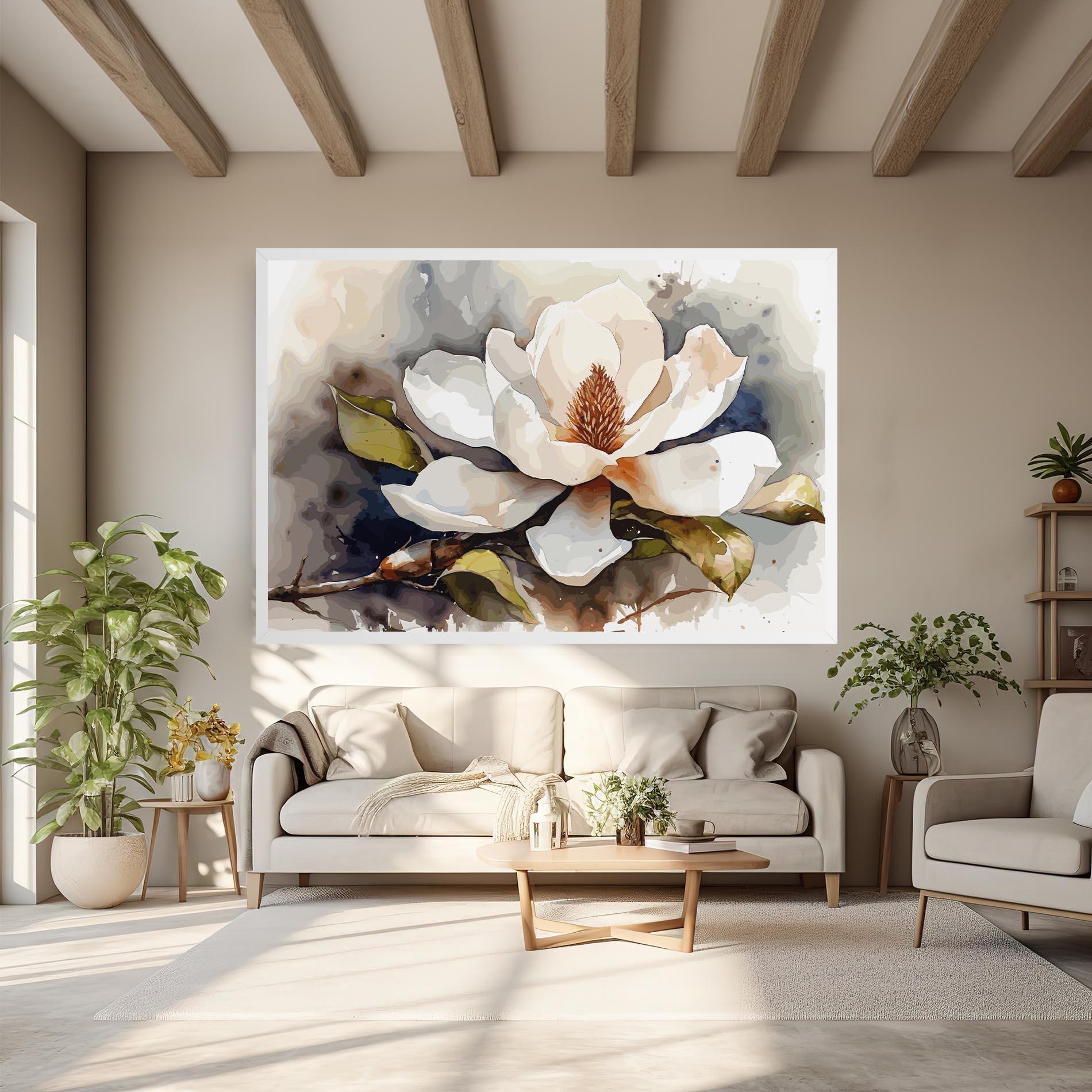 Leinwandbild Cream Nature Flower mockup 6