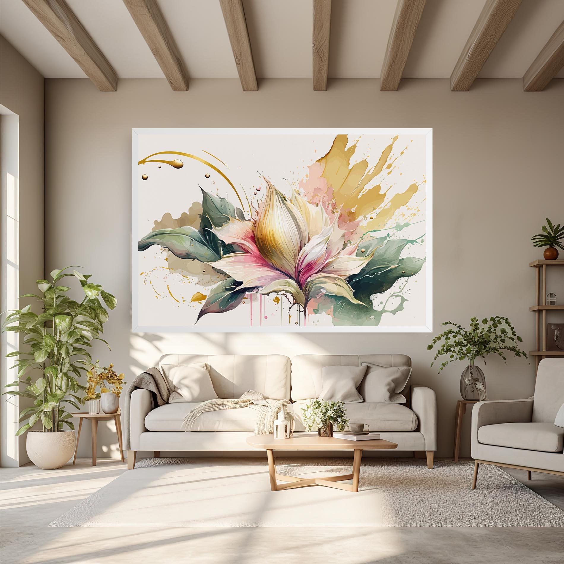 Leinwandbild Cream Pink Nature mockup 6