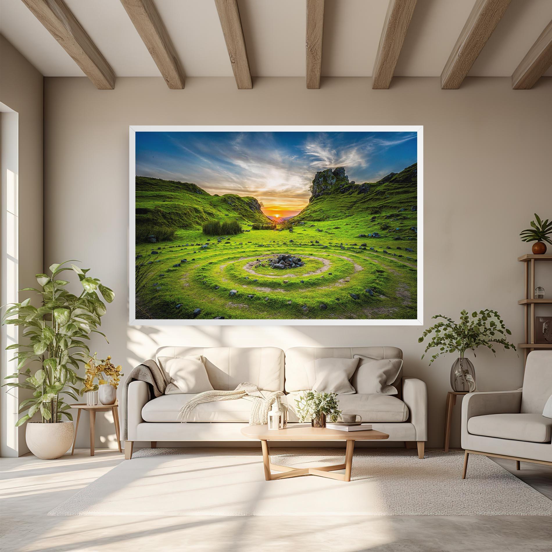 Leinwandbild Green Circle Nature mockup 6