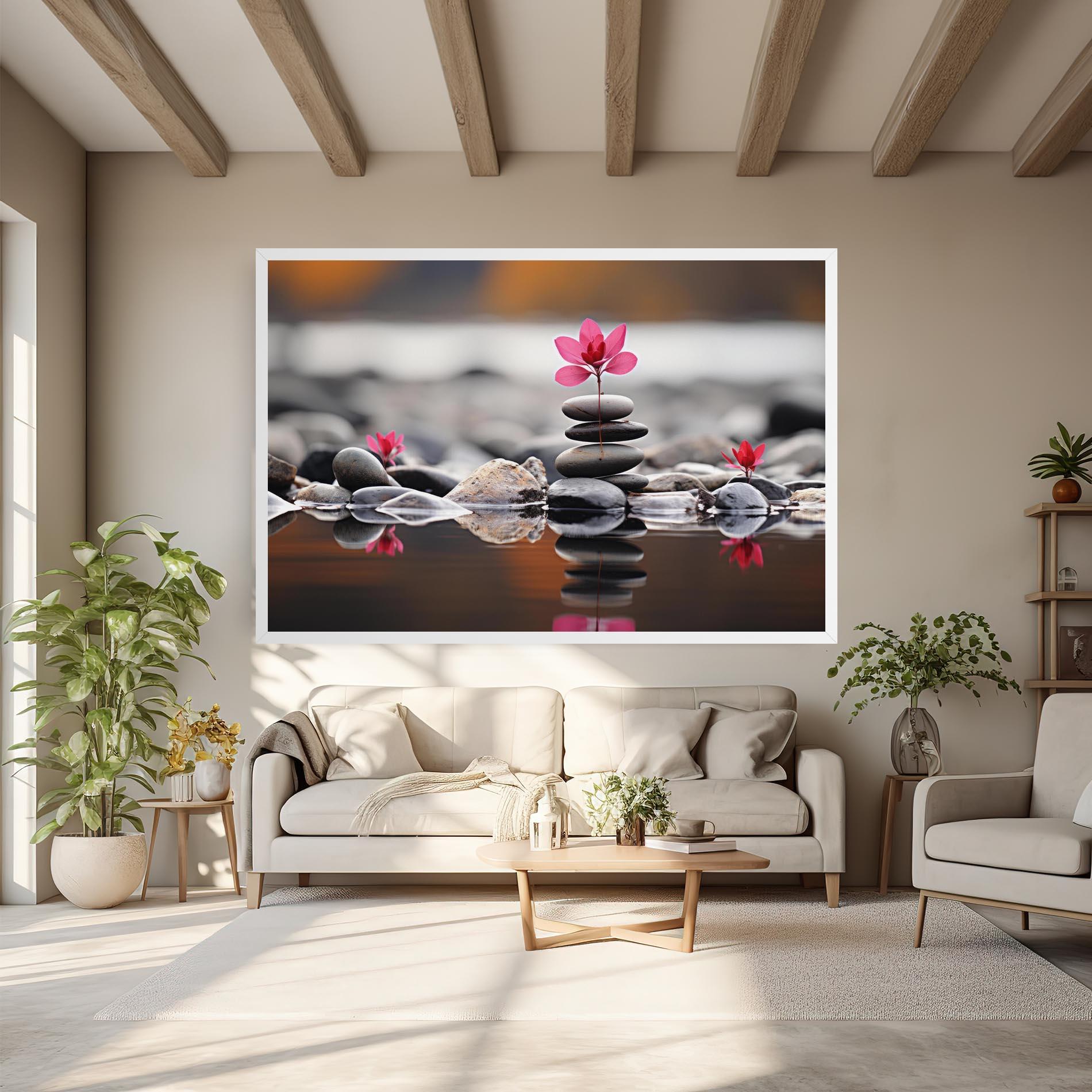 Leinwandbild Grey Rocks Flower mockup 6