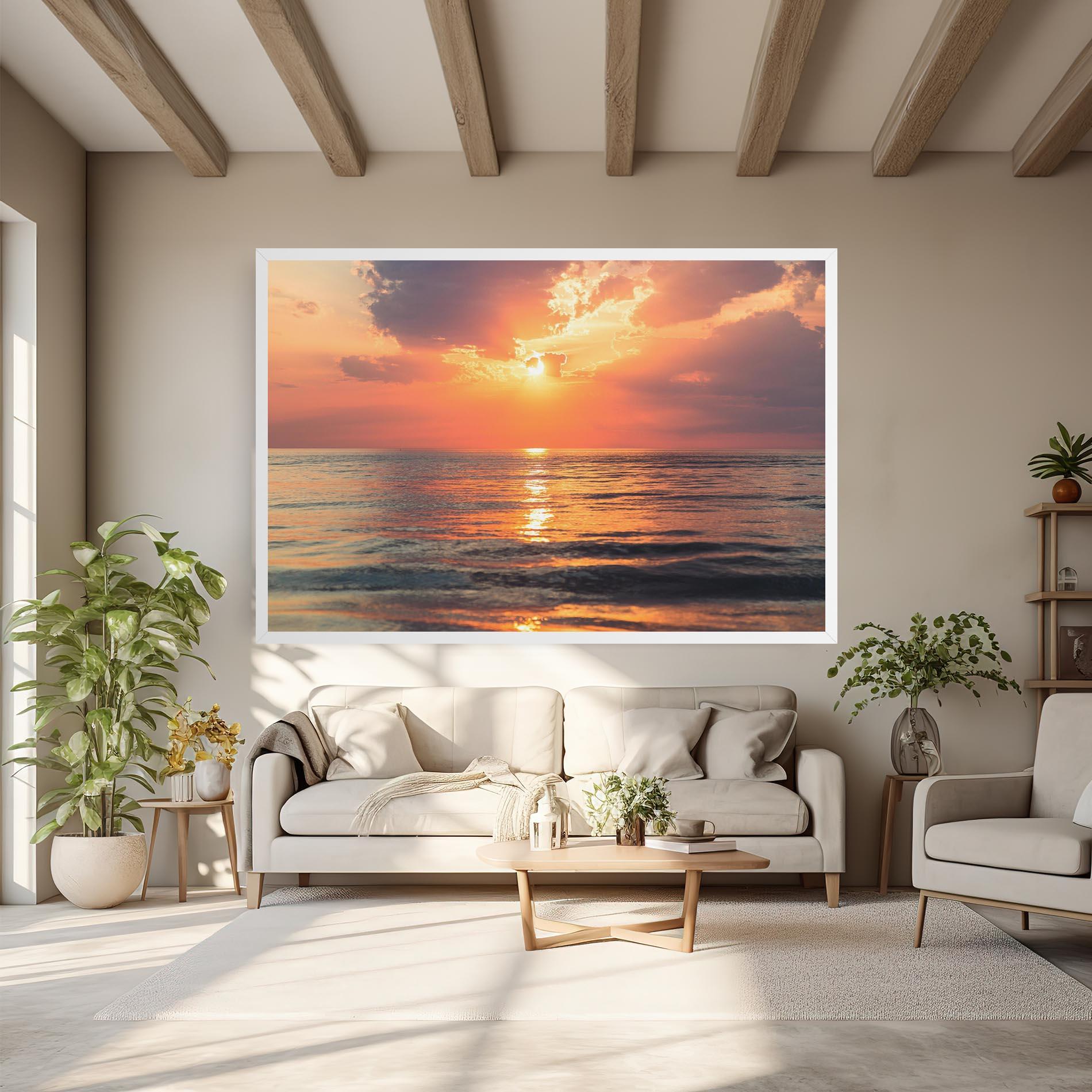 Leinwandbild Orange Sunrise Cloud mockup 6