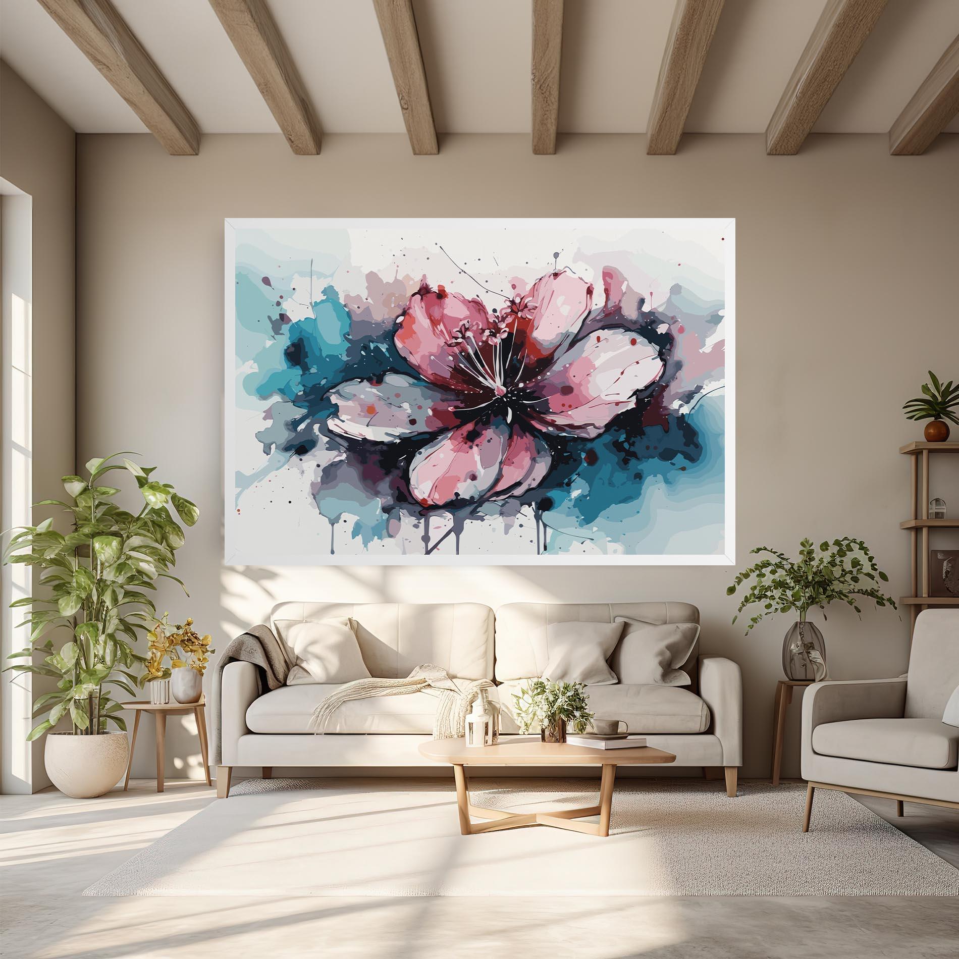 Leinwandbild Pink Blue Nature mockup 6