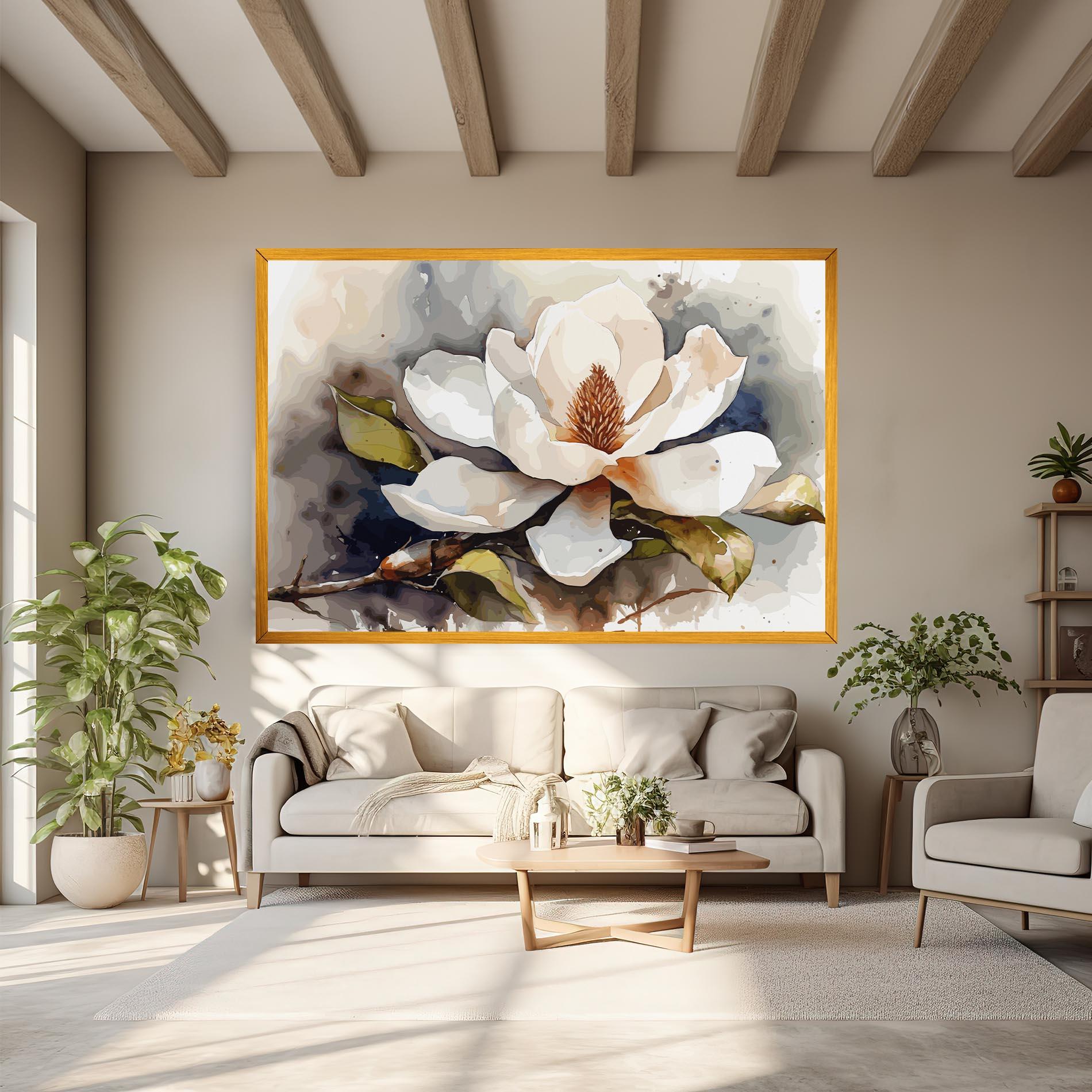 Leinwandbild Cream Nature Flower mockup 6
