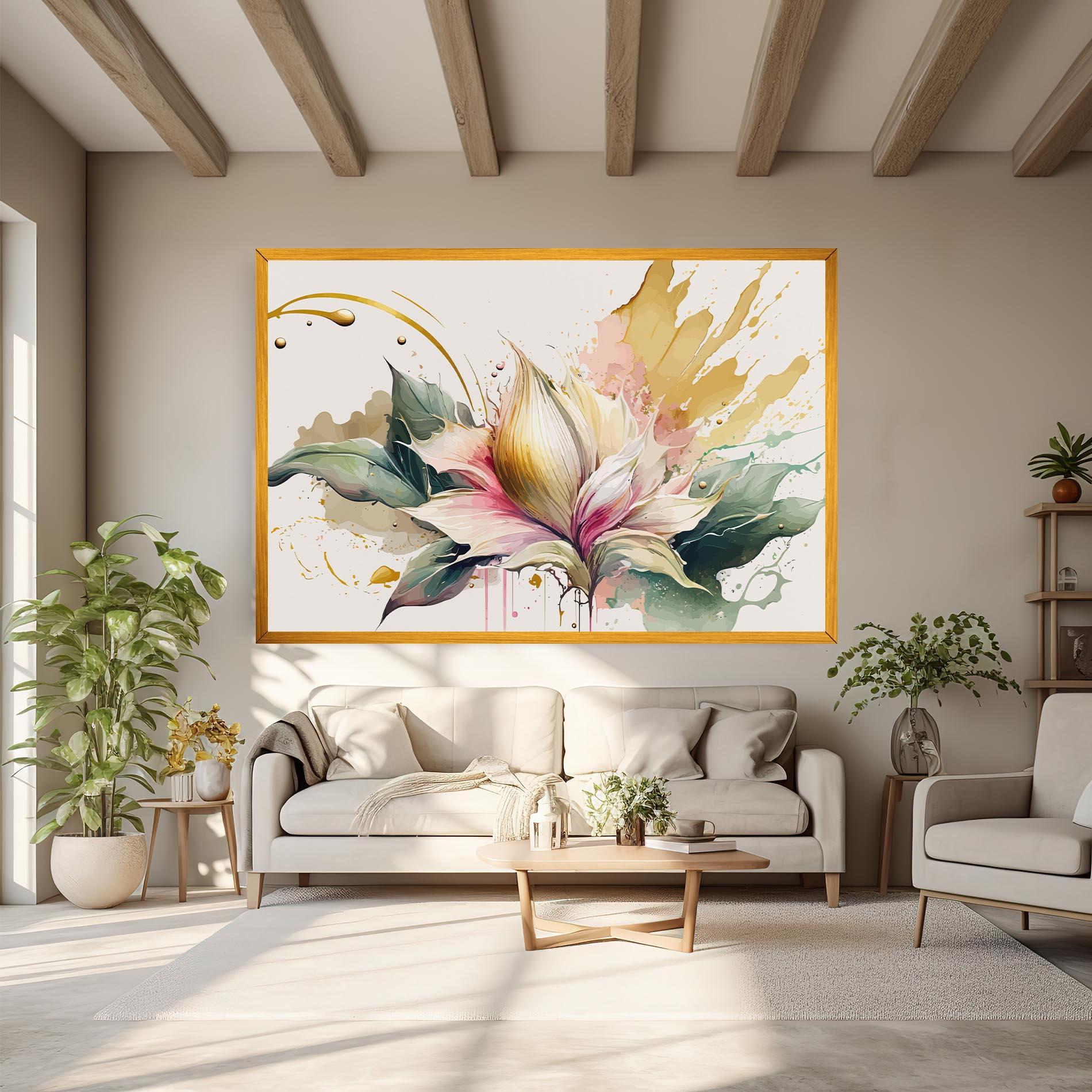 Leinwandbild Cream Pink Nature mockup 6