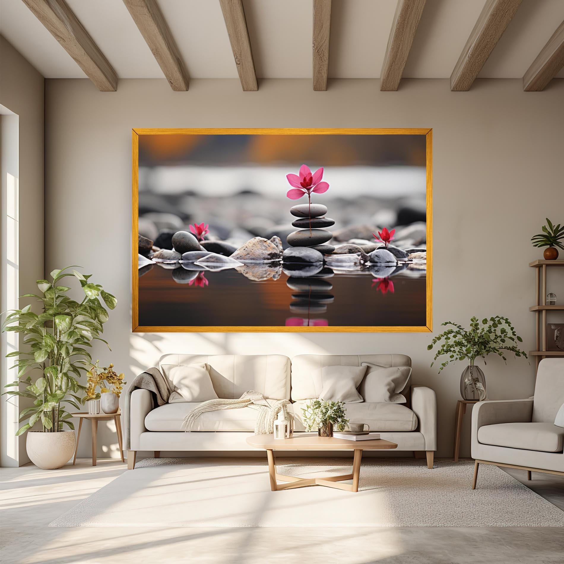 Leinwandbild Grey Rocks Flower mockup 6