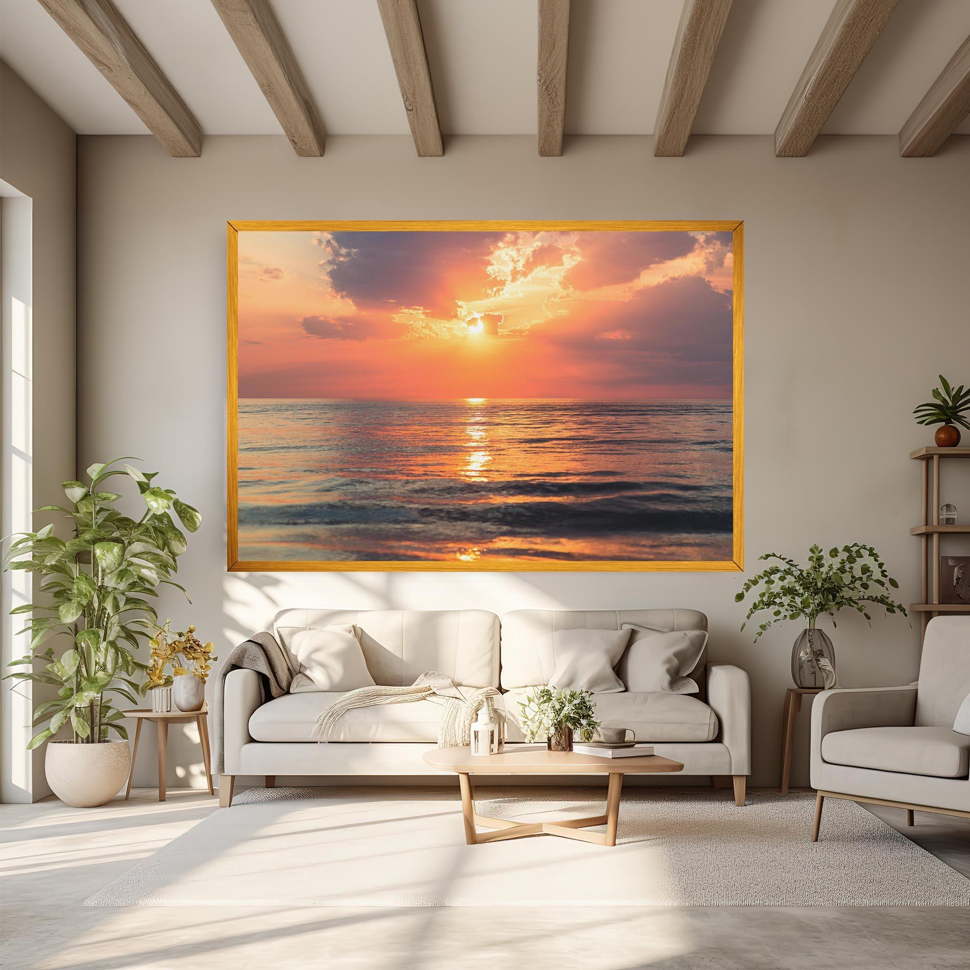 Leinwandbild Orange Sunrise Cloud mockup 6