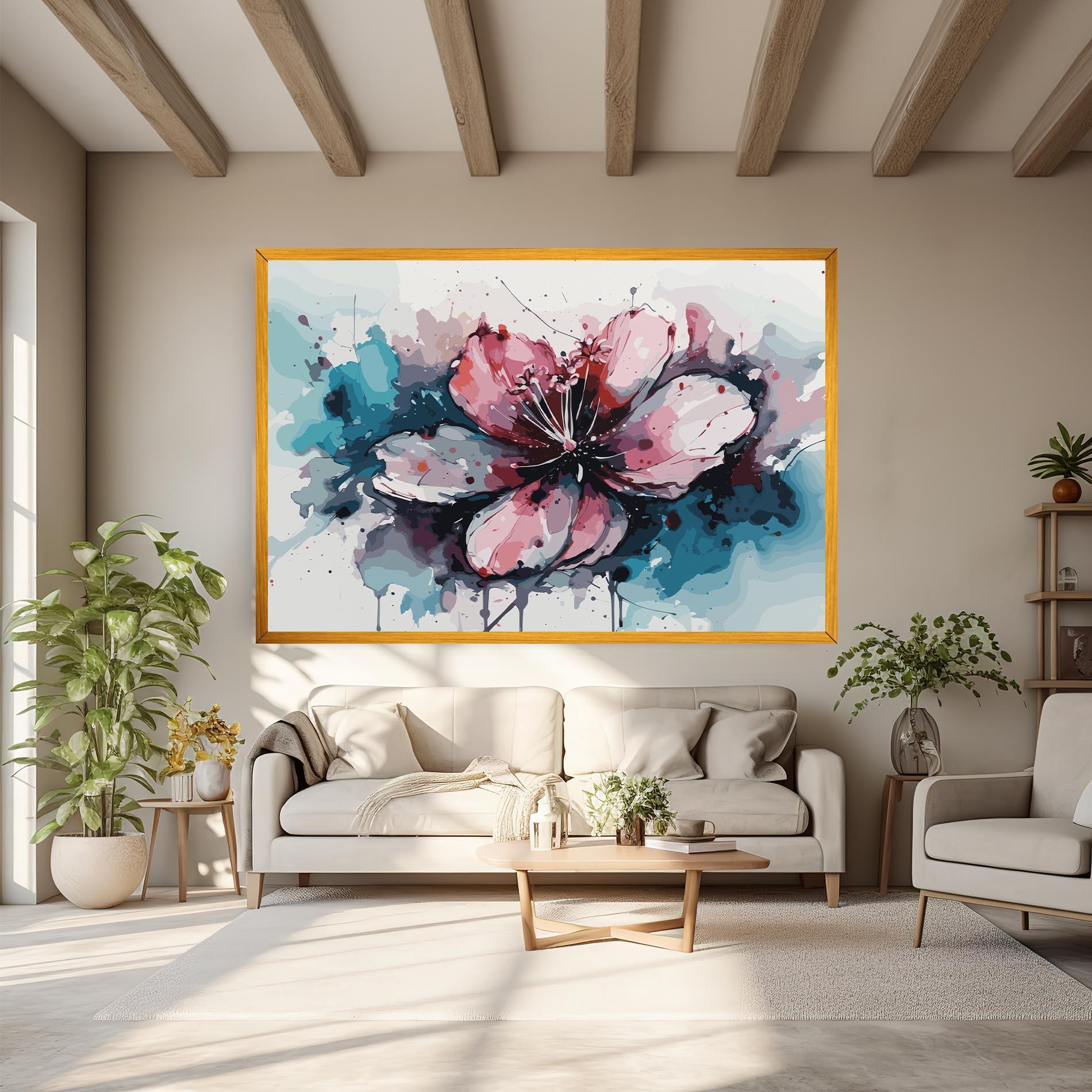 Leinwandbild Pink Blue Nature mockup 6