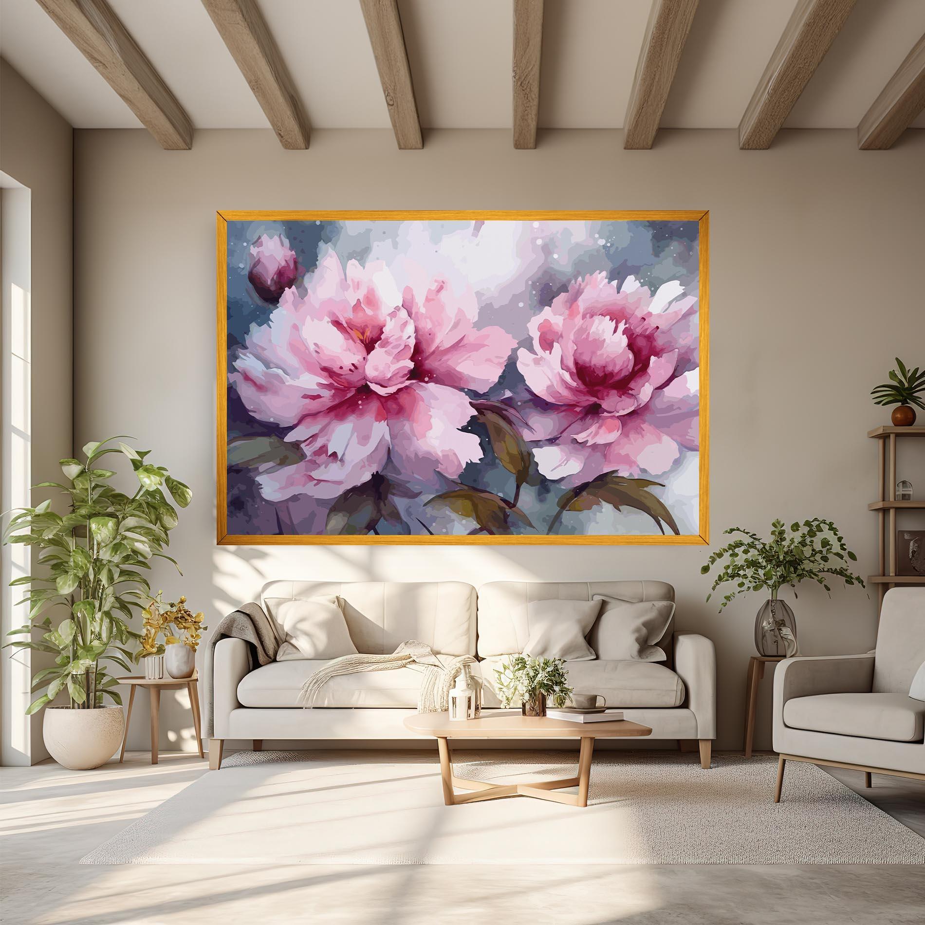 Leinwandbild Pink Nature Flower mockup 6