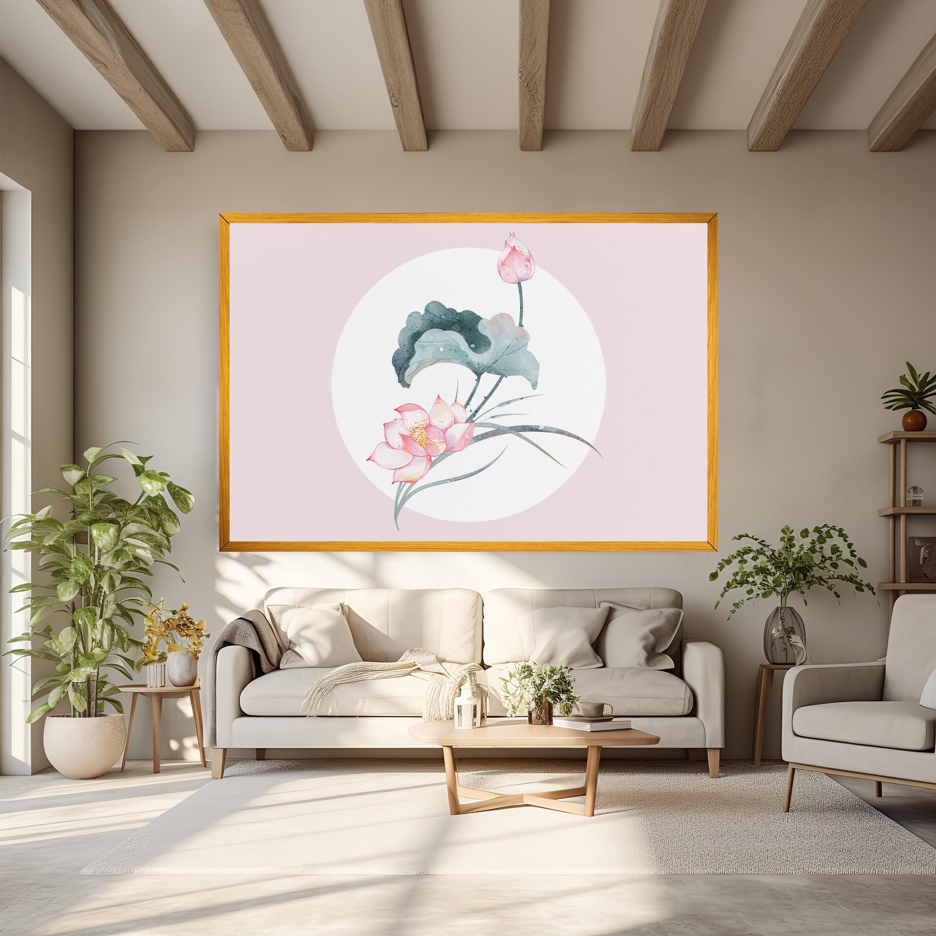 Leinwandbild Pink Pastel Flower mockup 6