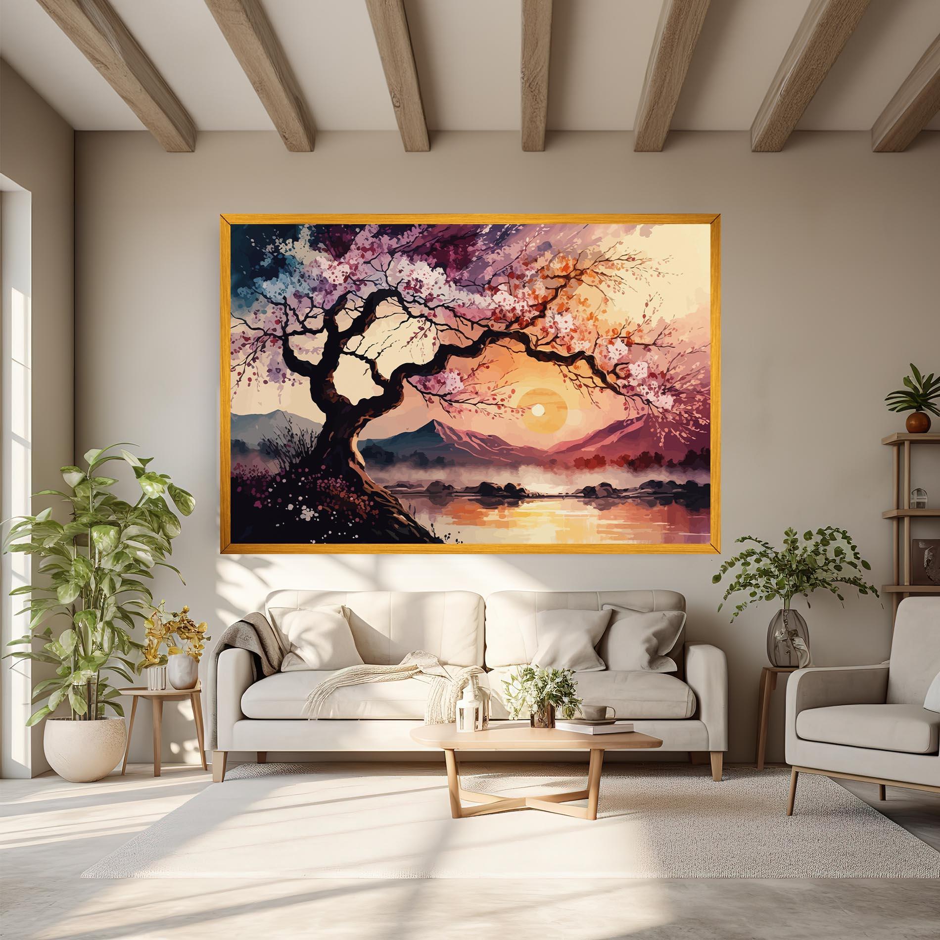 Leinwandbild Pink Tree Nature mockup 6