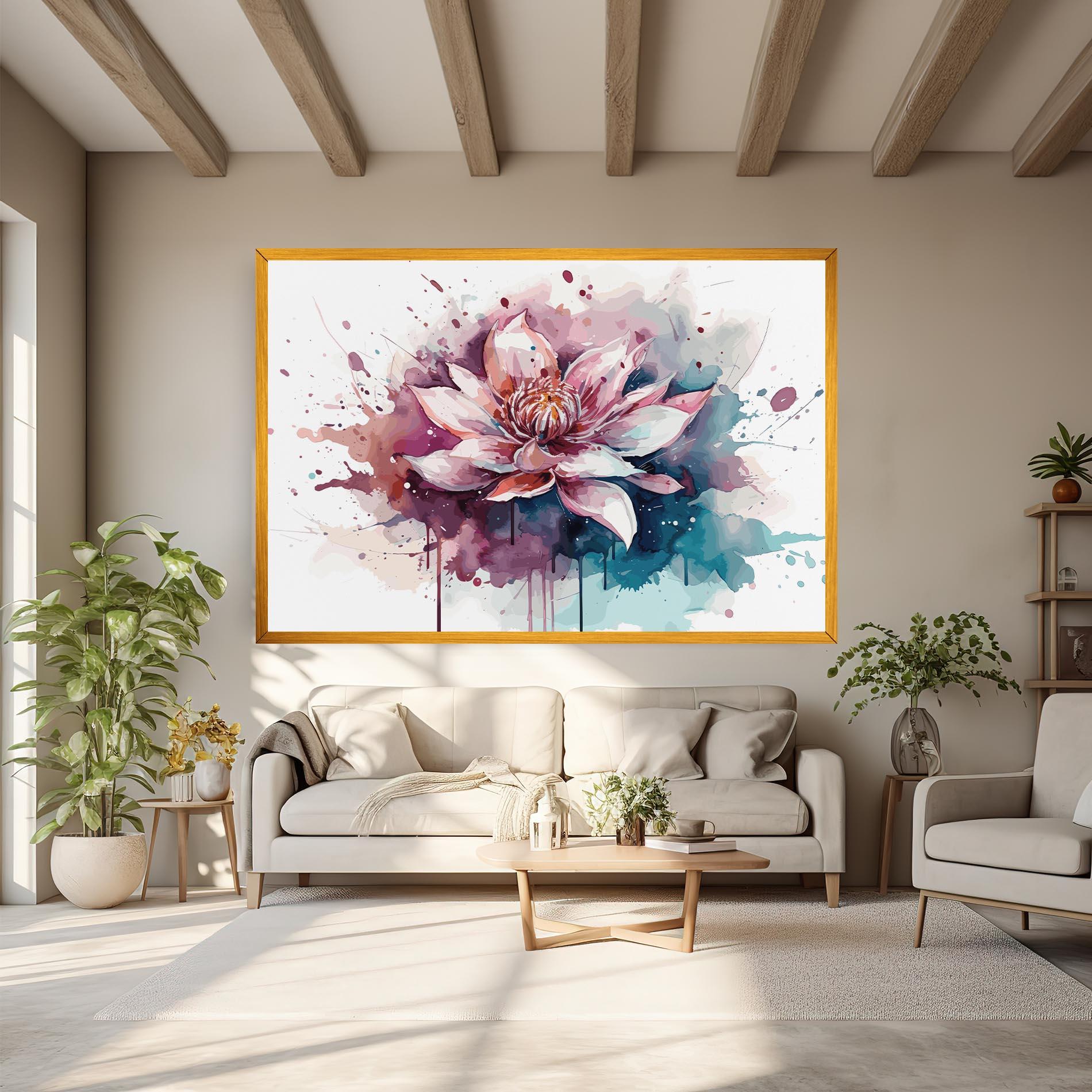 Leinwandbild Pretty Pink Lotus Art mockup 6
