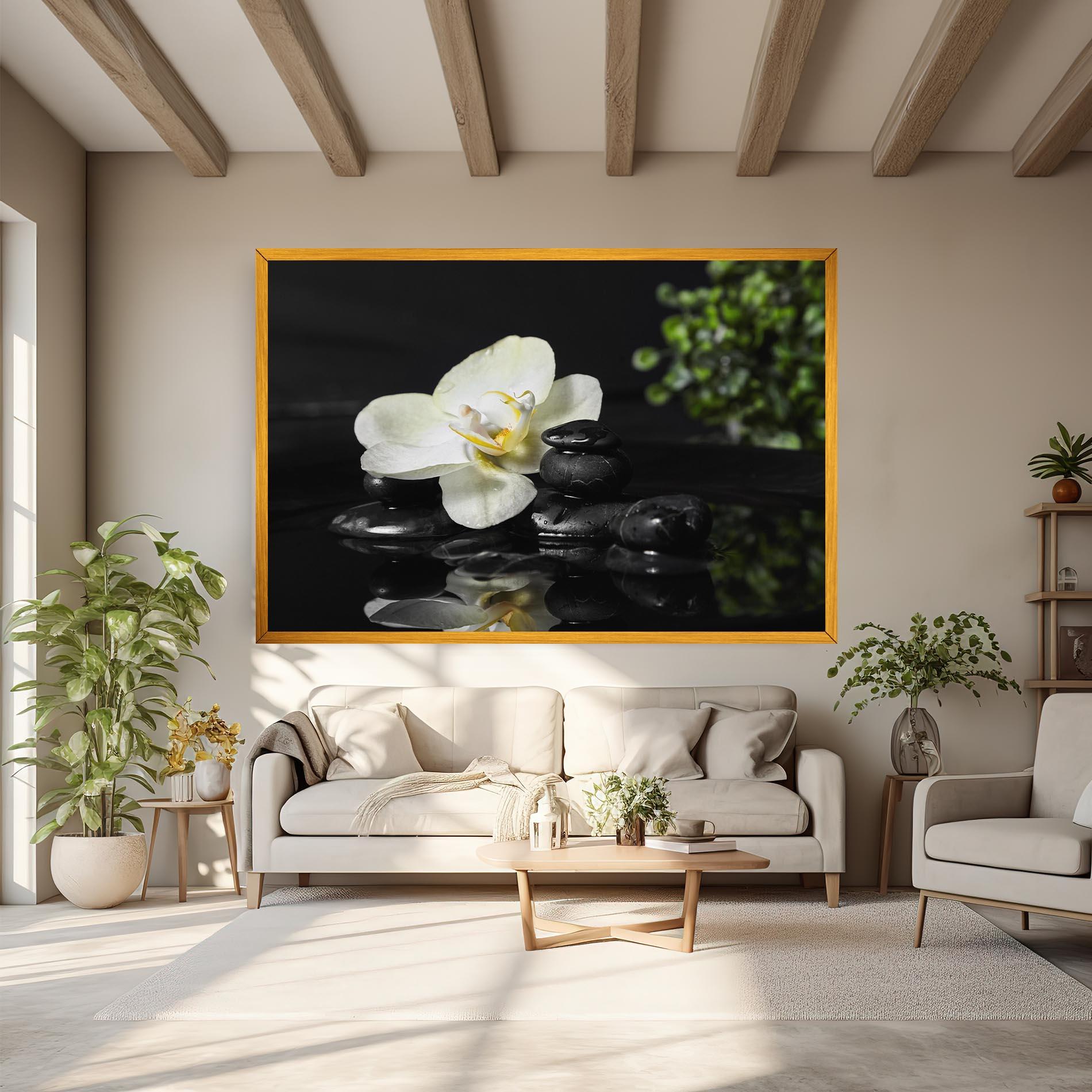 Leinwandbild White Spa Flower mockup 6