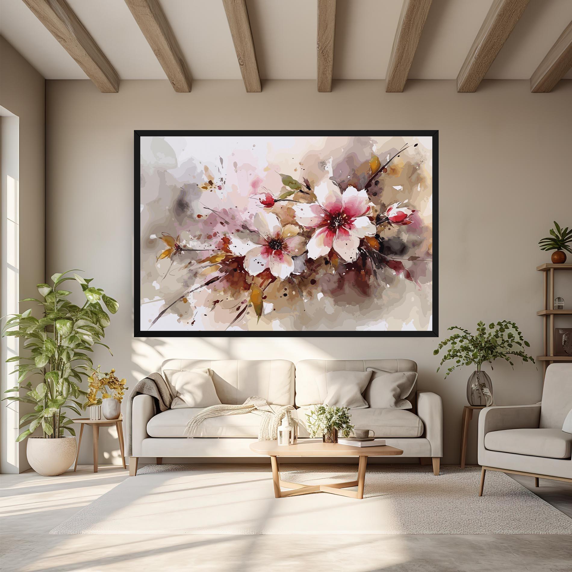 Leinwandbild Beautiful Cherry Flower mockup 6