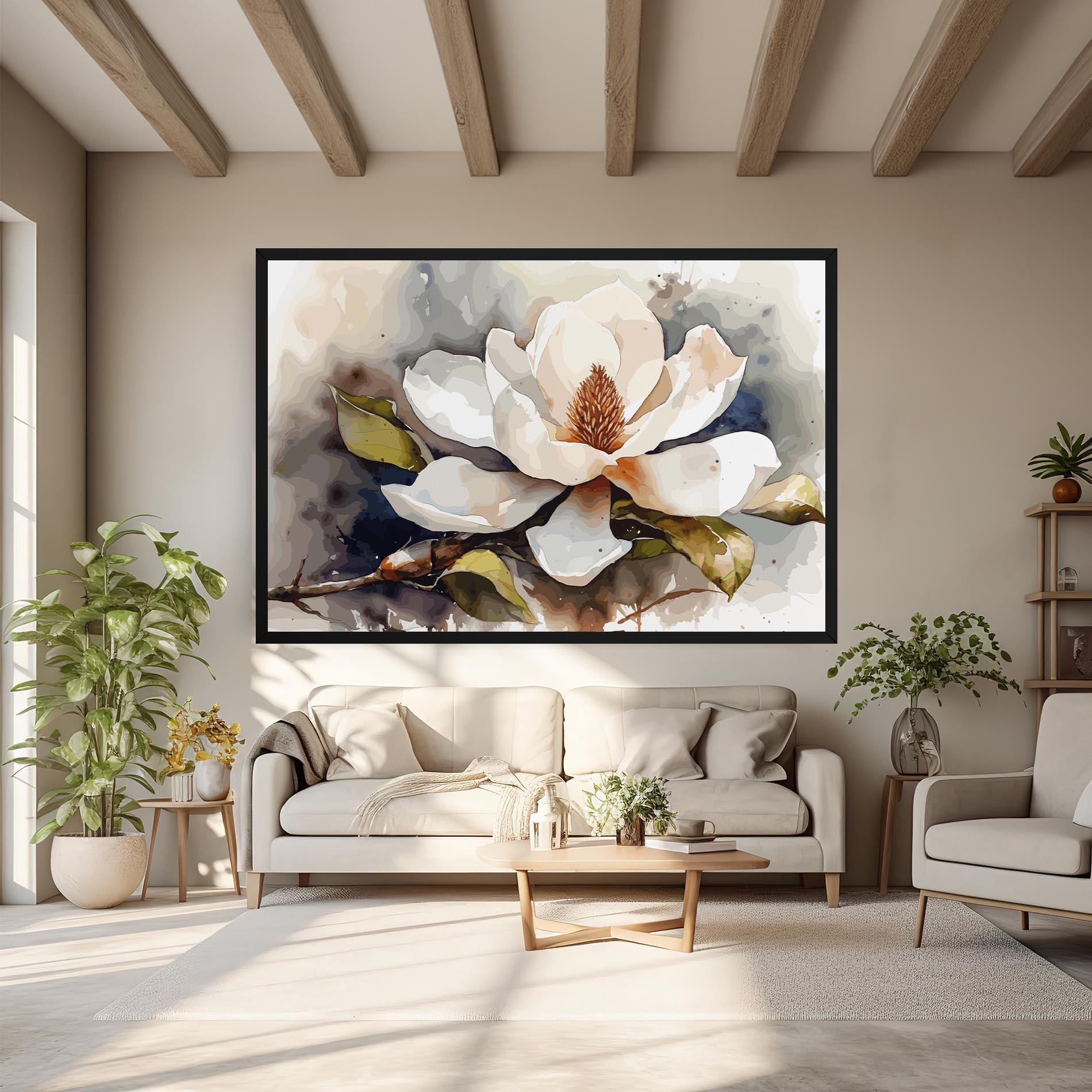 Leinwandbild Cream Nature Flower mockup 6