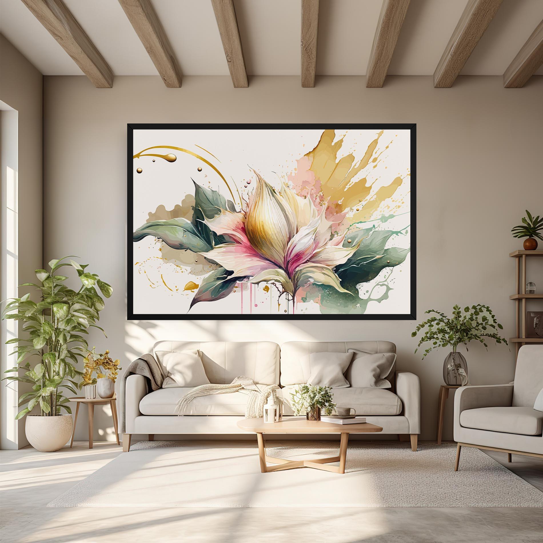 Leinwandbild Cream Pink Nature mockup 6