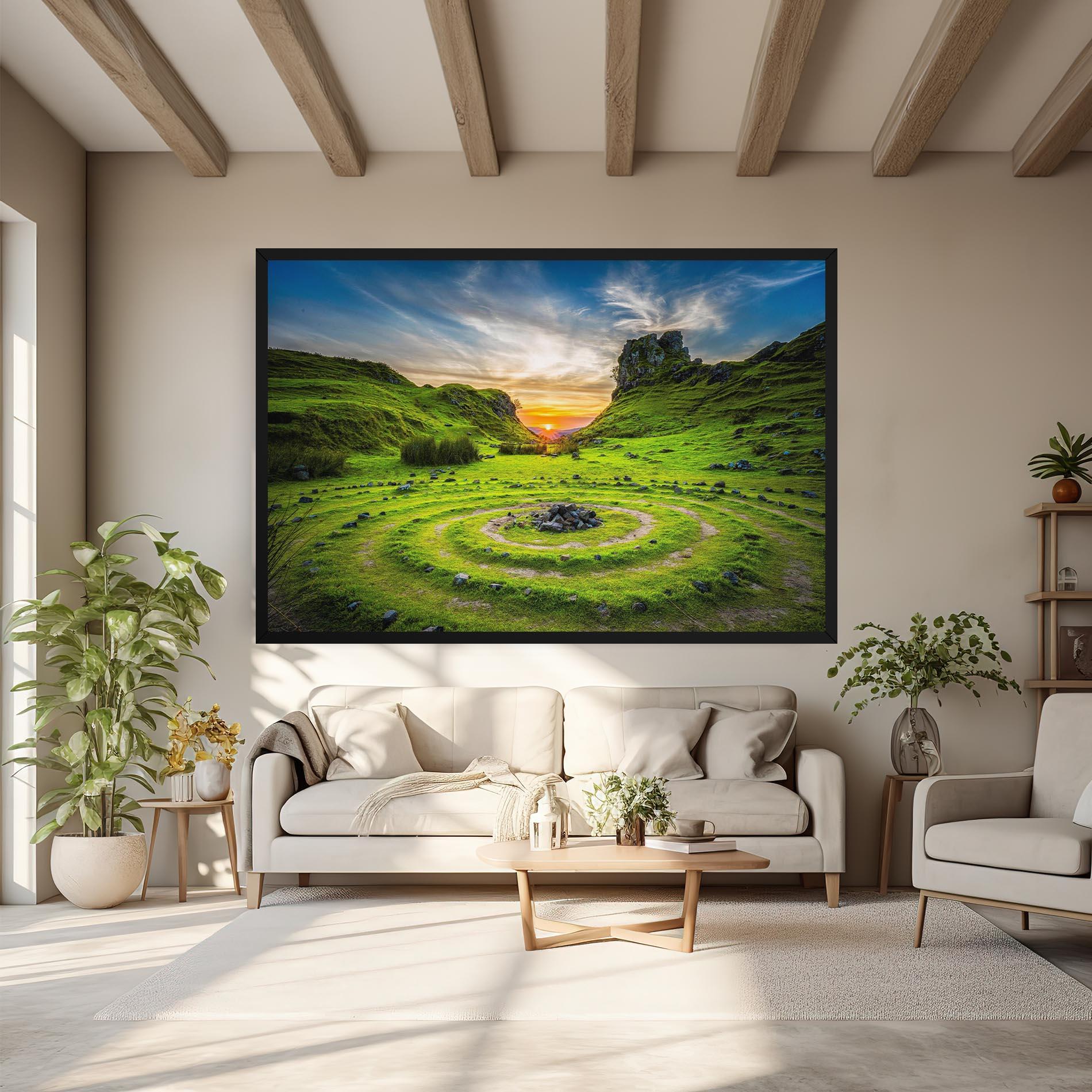 Leinwandbild Green Circle Nature mockup 6