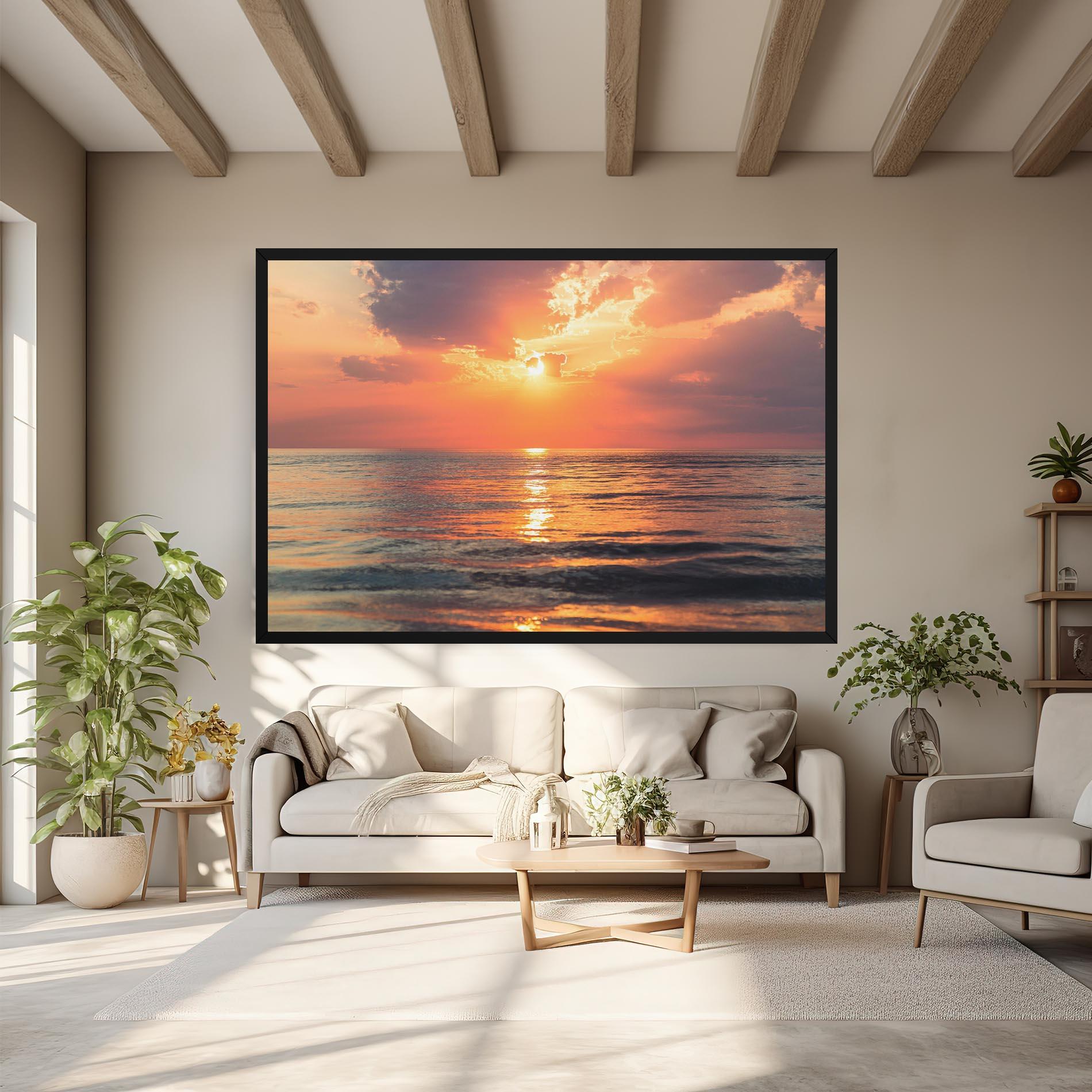 Leinwandbild Orange Sunrise Cloud mockup 6