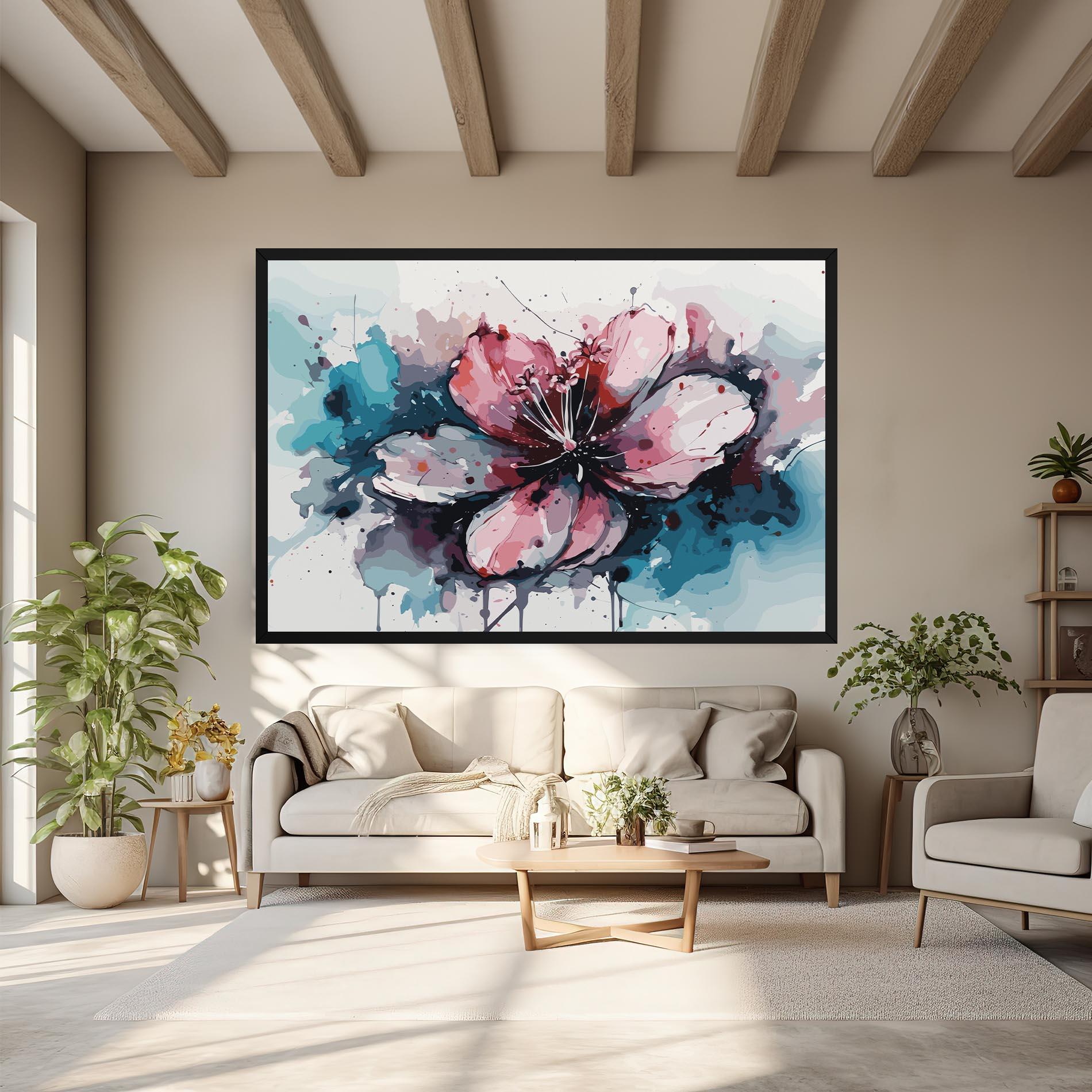 Leinwandbild Pink Blue Nature mockup 6