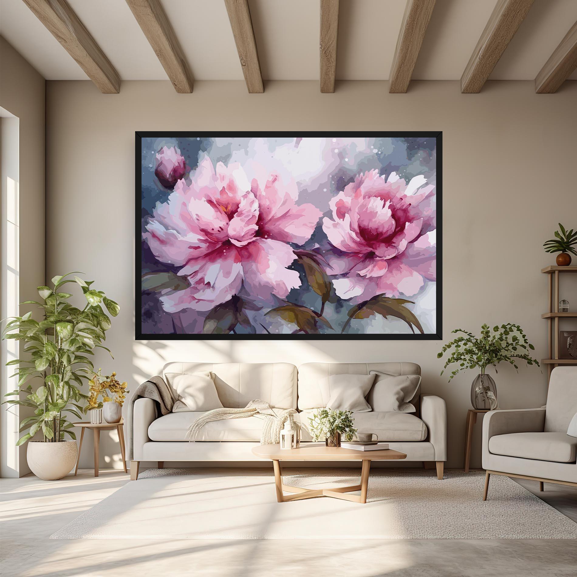 Leinwandbild Pink Nature Flower mockup 6