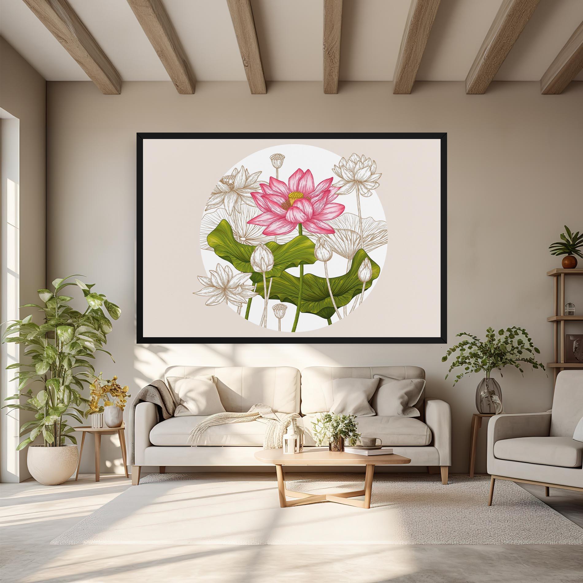 Leinwandbild Pretty Lotus Art mockup 6
