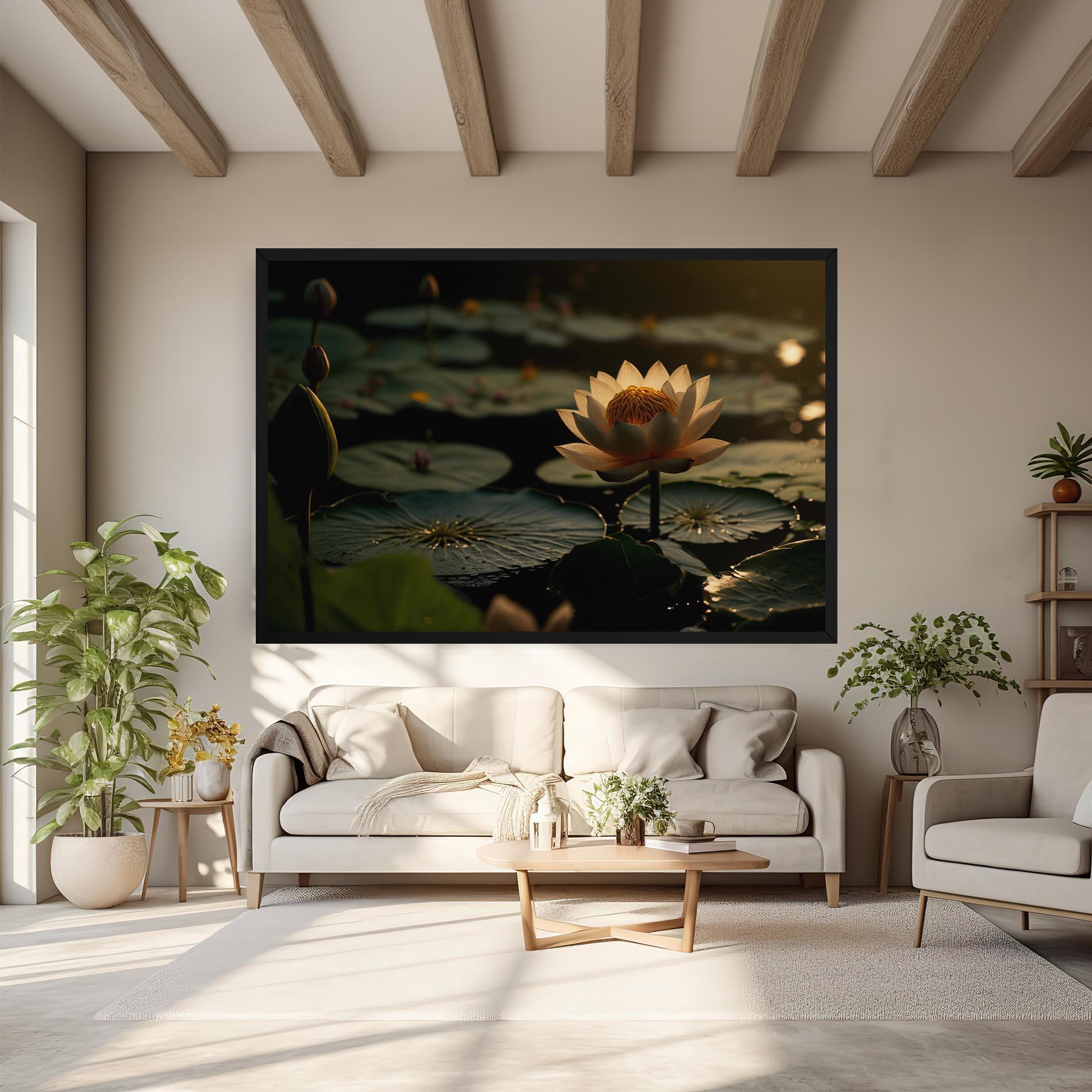 Leinwandbild Shot Beautiful Lotus mockup 6