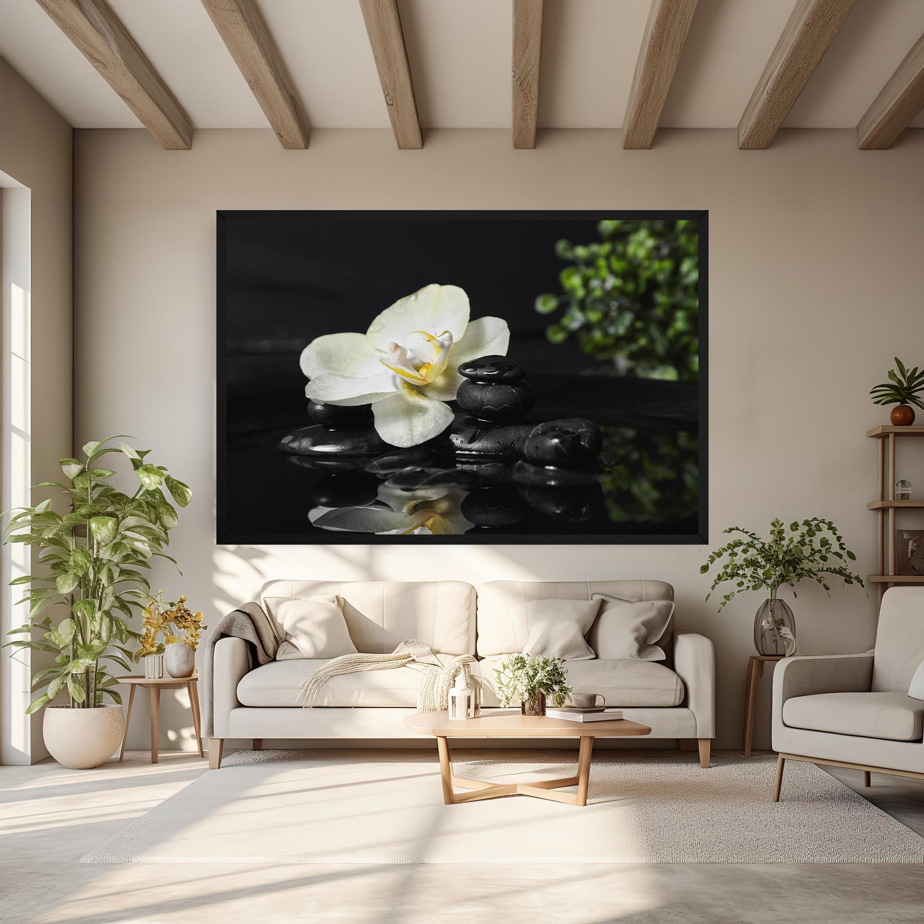 Leinwandbild White Spa Flower mockup 6