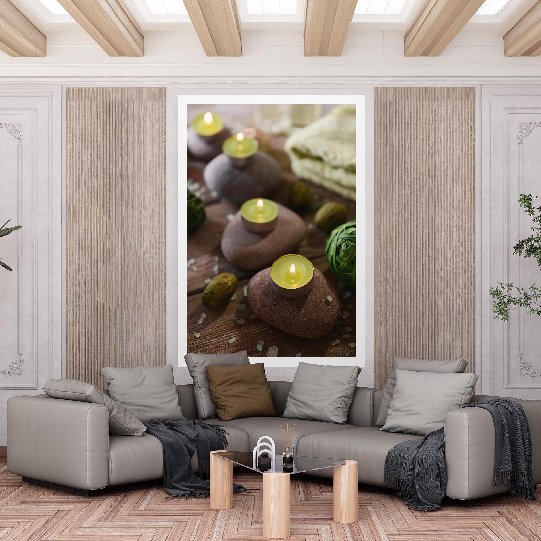 Leinwandbild Green Candles Spa mockup 6
