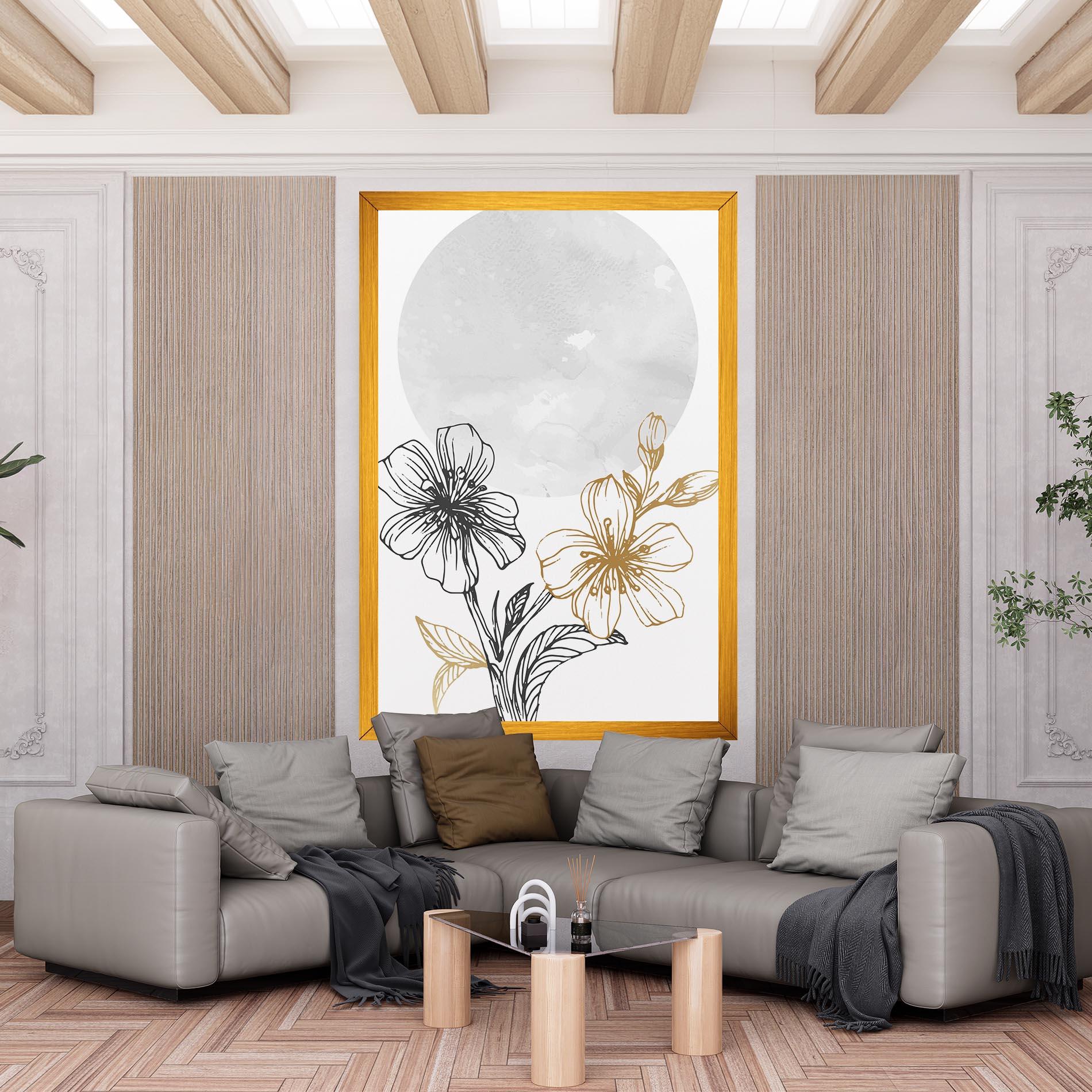 Leinwandbild Grey Moon Flowers mockup 6