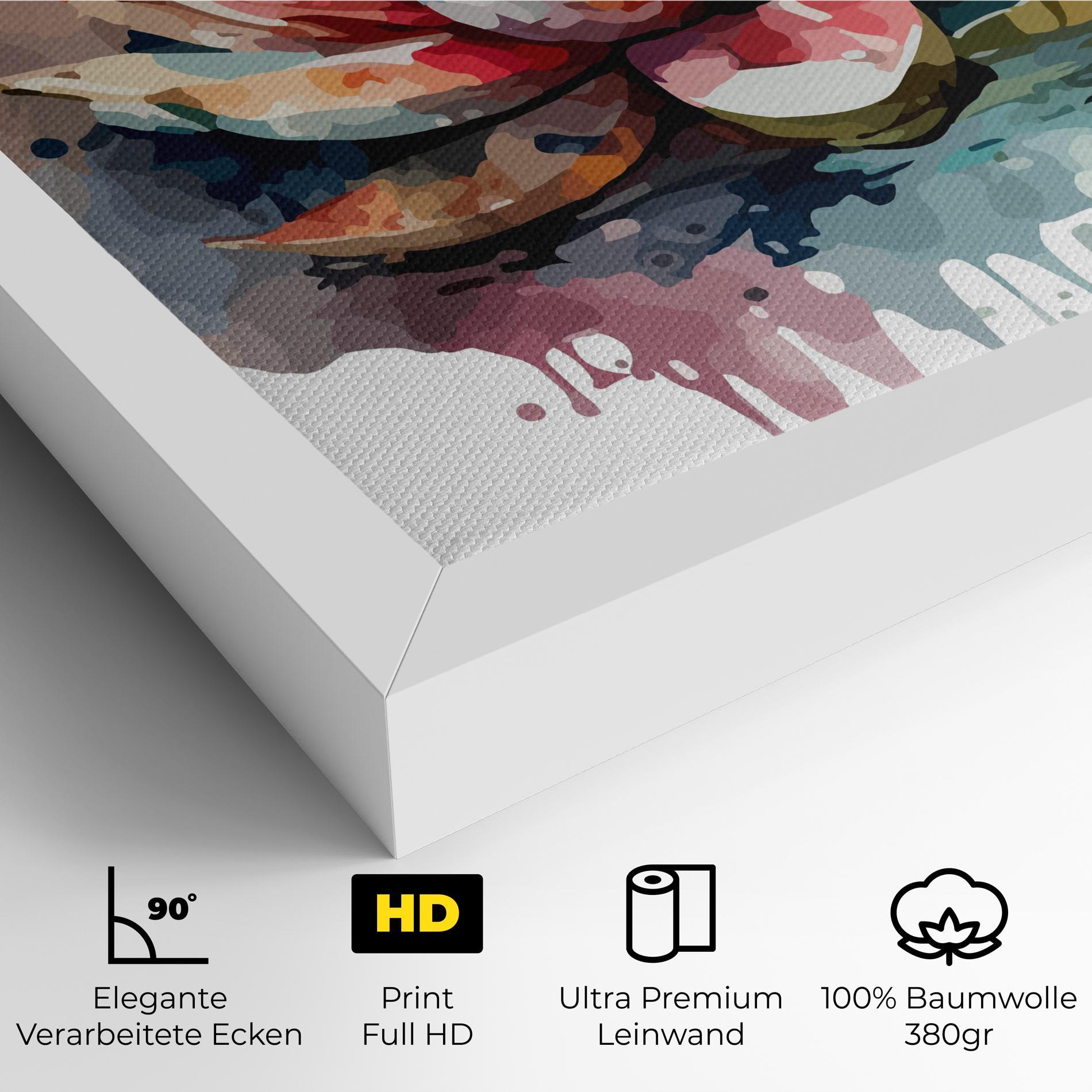 Leinwandbild Colorful Lotus Art mockup 4