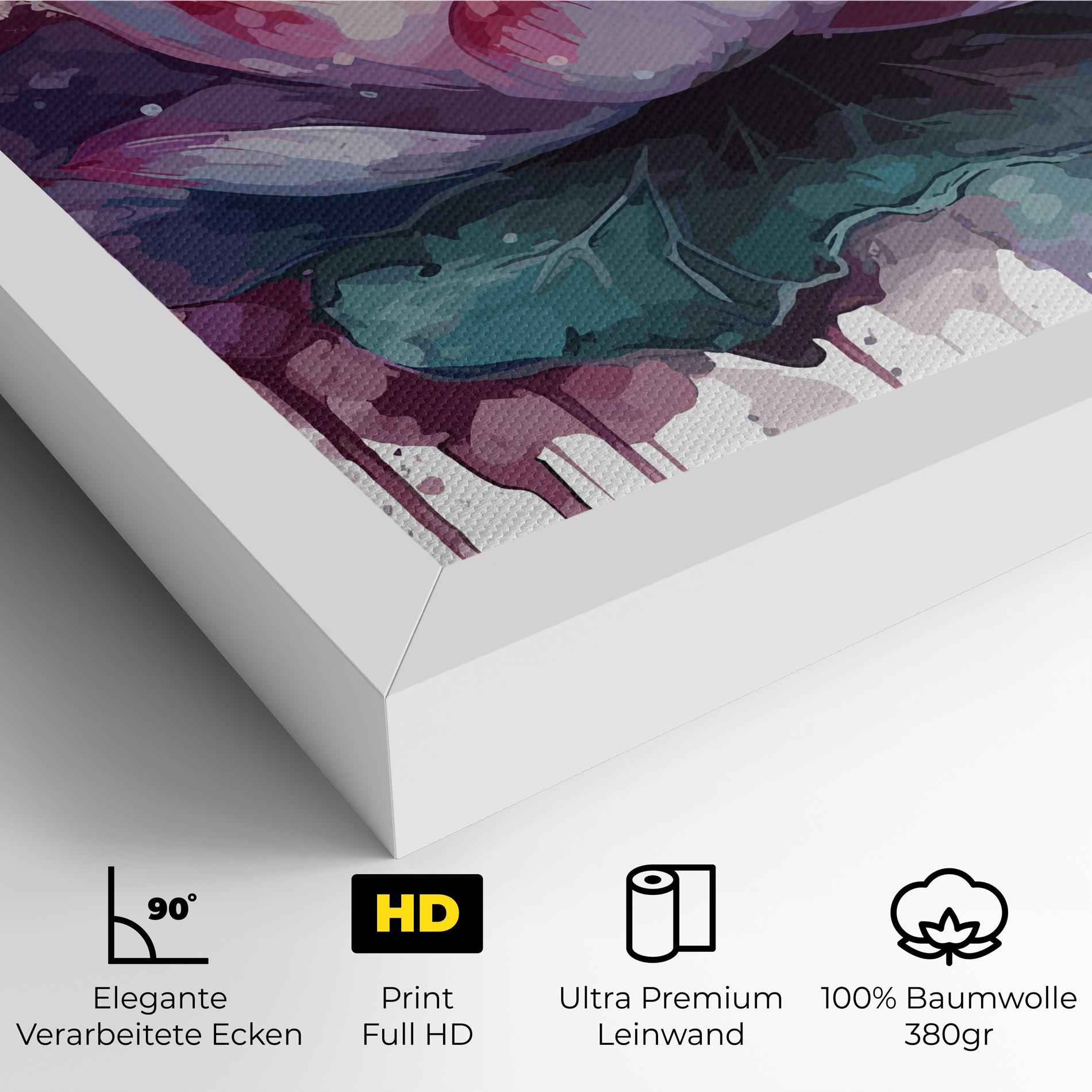 Leinwandbild Green Purple Lotus mockup 4