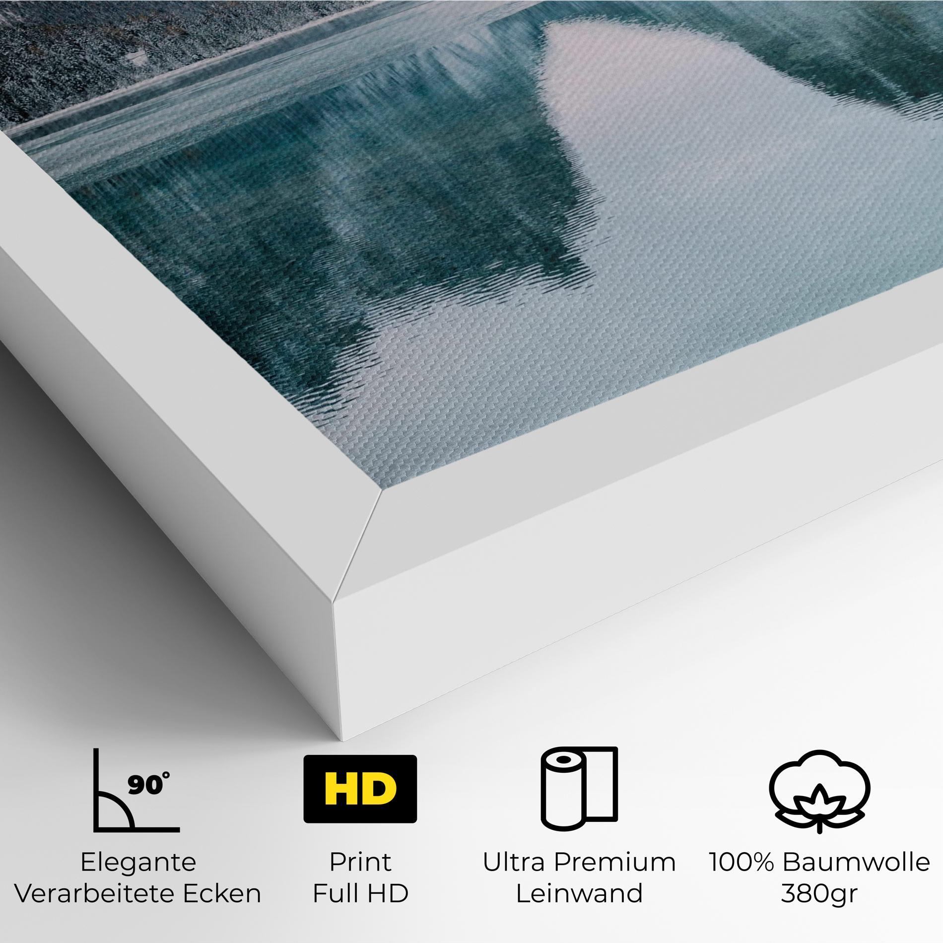 Leinwandbild Lake Reflection Mountain mockup 4