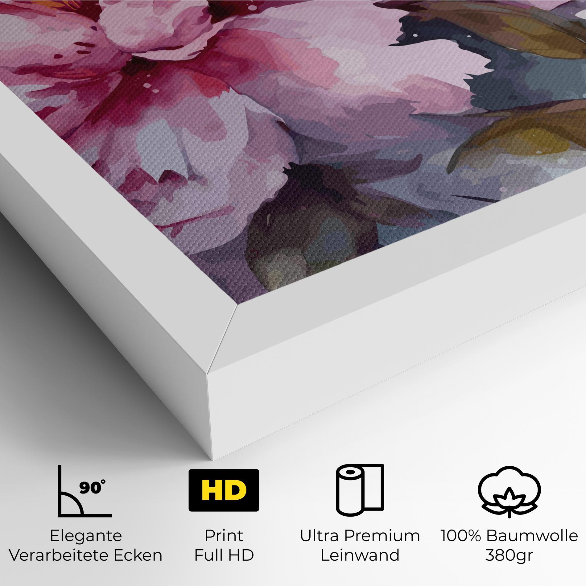 Leinwandbild Pink Nature Flower mockup 4