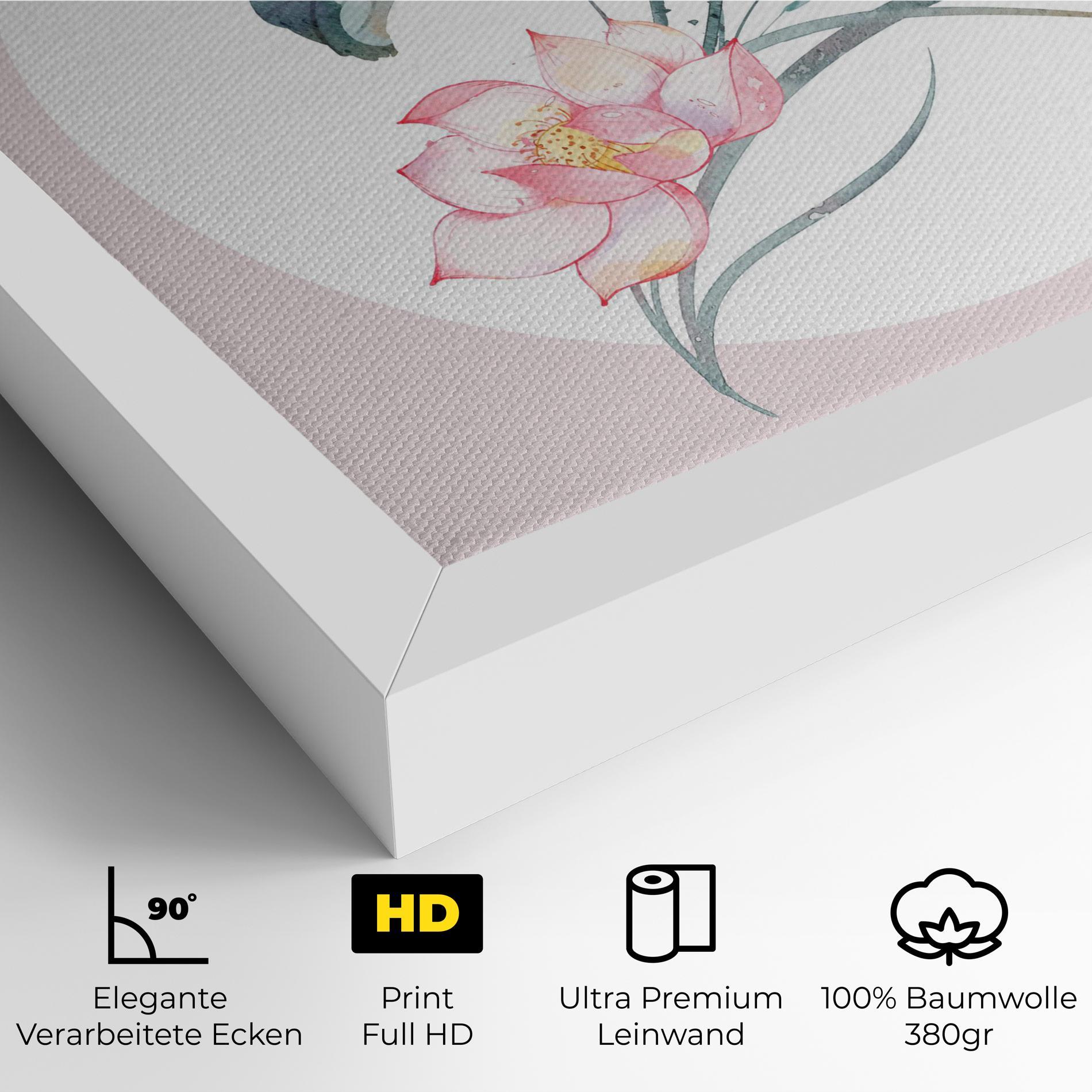 Leinwandbild Pink Pastel Flower mockup 4