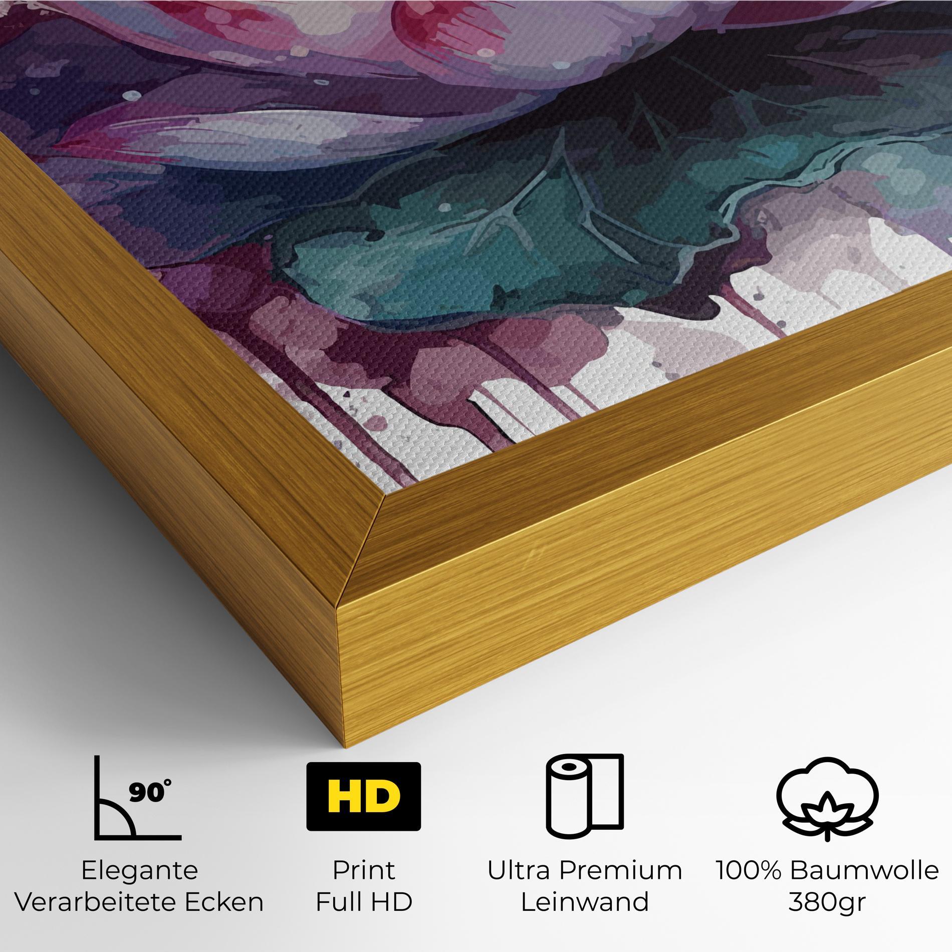 Leinwandbild Green Purple Lotus mockup 4