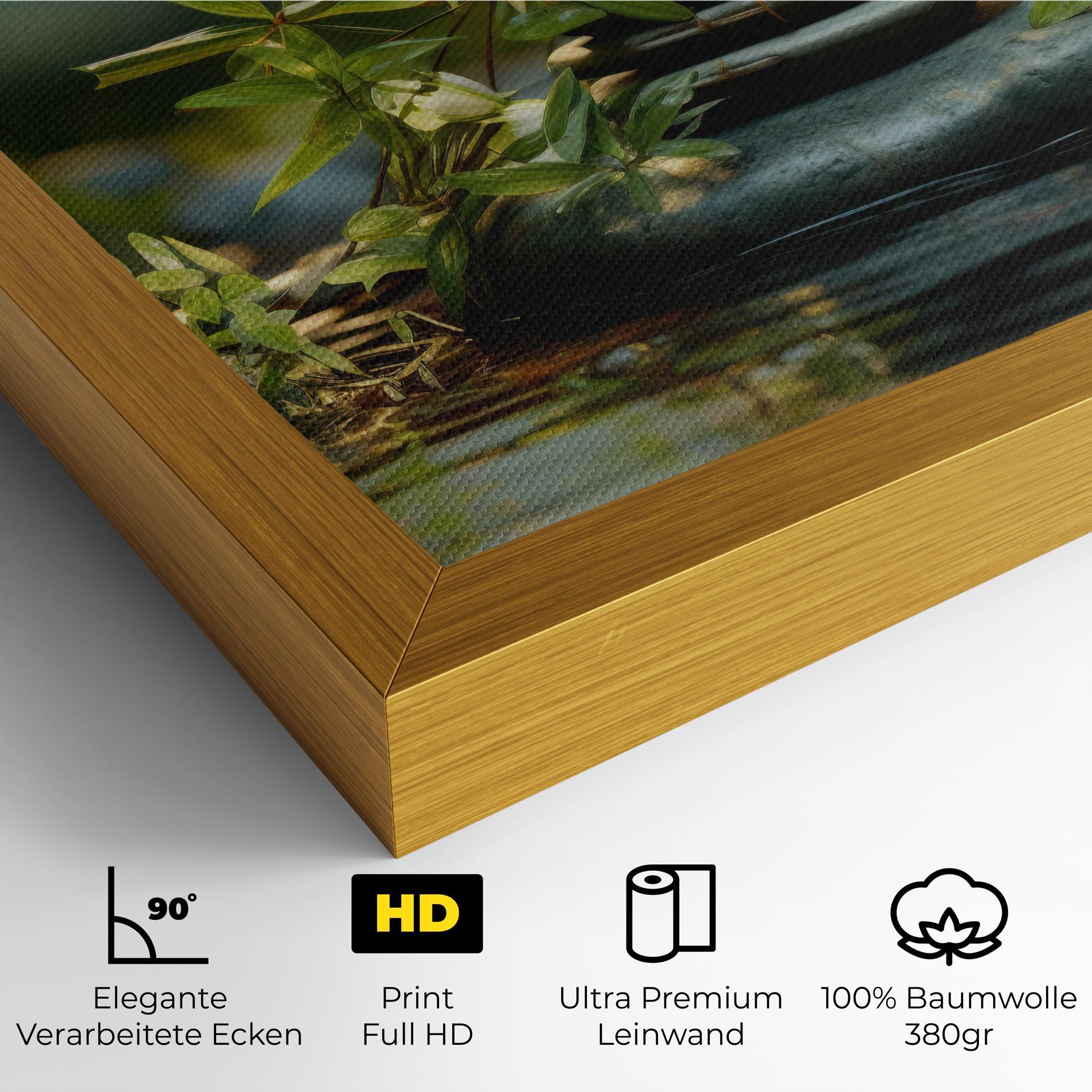 Leinwandbild Rock Garden Pond mockup 4