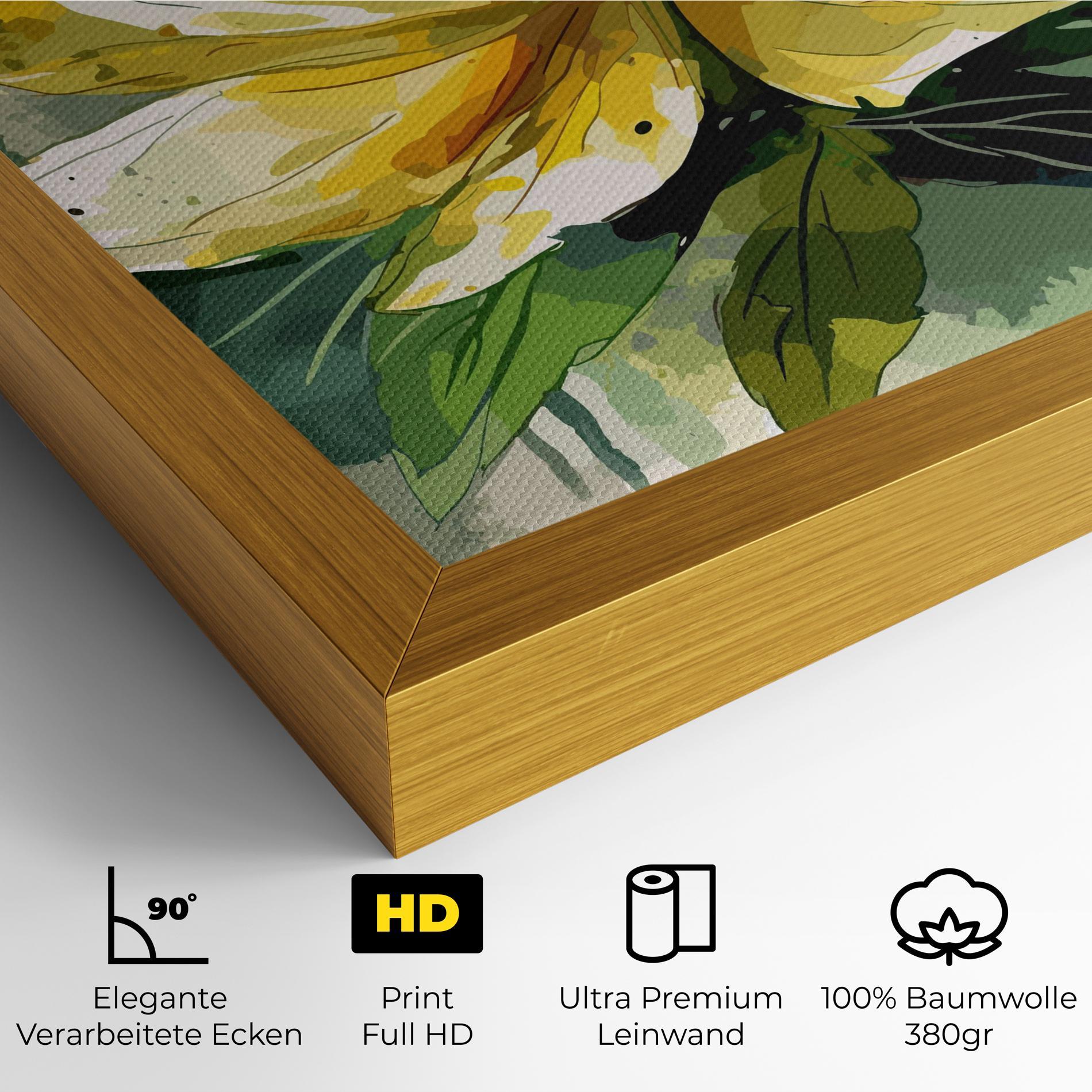Leinwandbild Yellow Flower Nature mockup 4